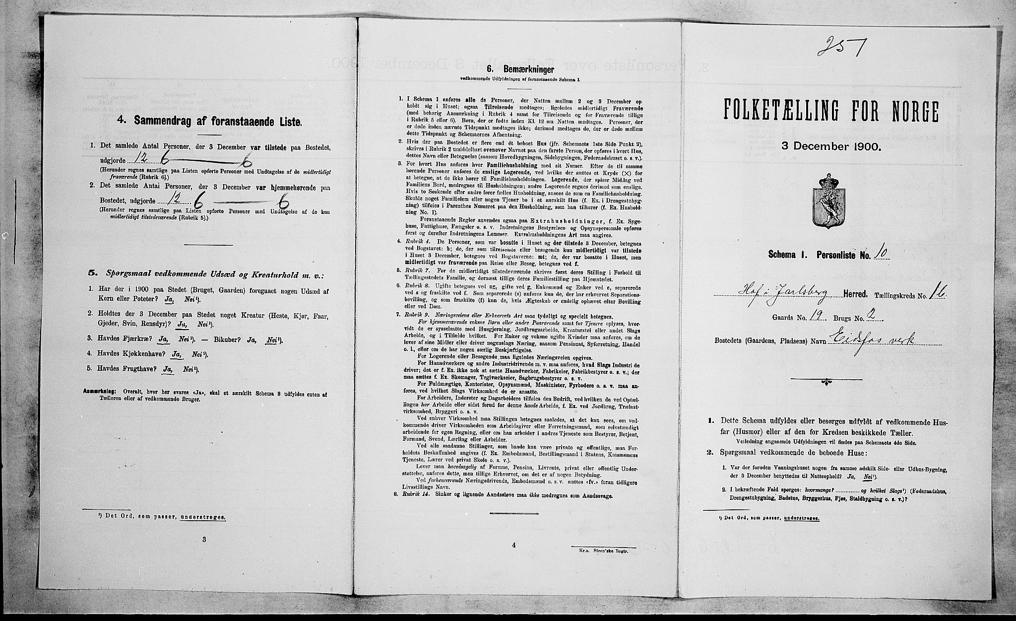 RA, Folketelling 1900 for 0714 Hof herred, 1900, s. 146