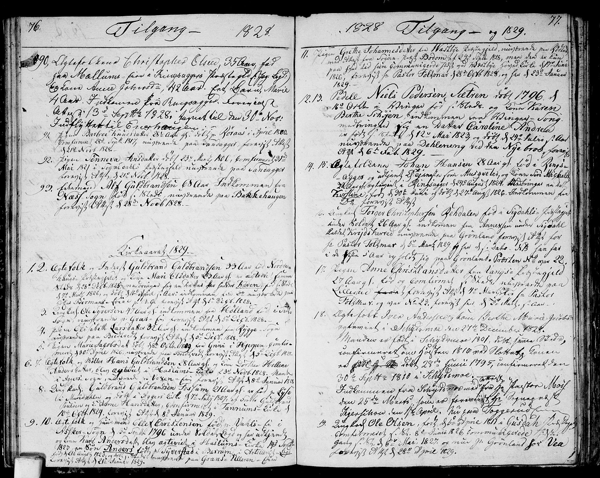 Aker prestekontor kirkebøker, AV/SAO-A-10861/F/L0014a: Ministerialbok nr. 14A, 1820-1833, s. 76-77