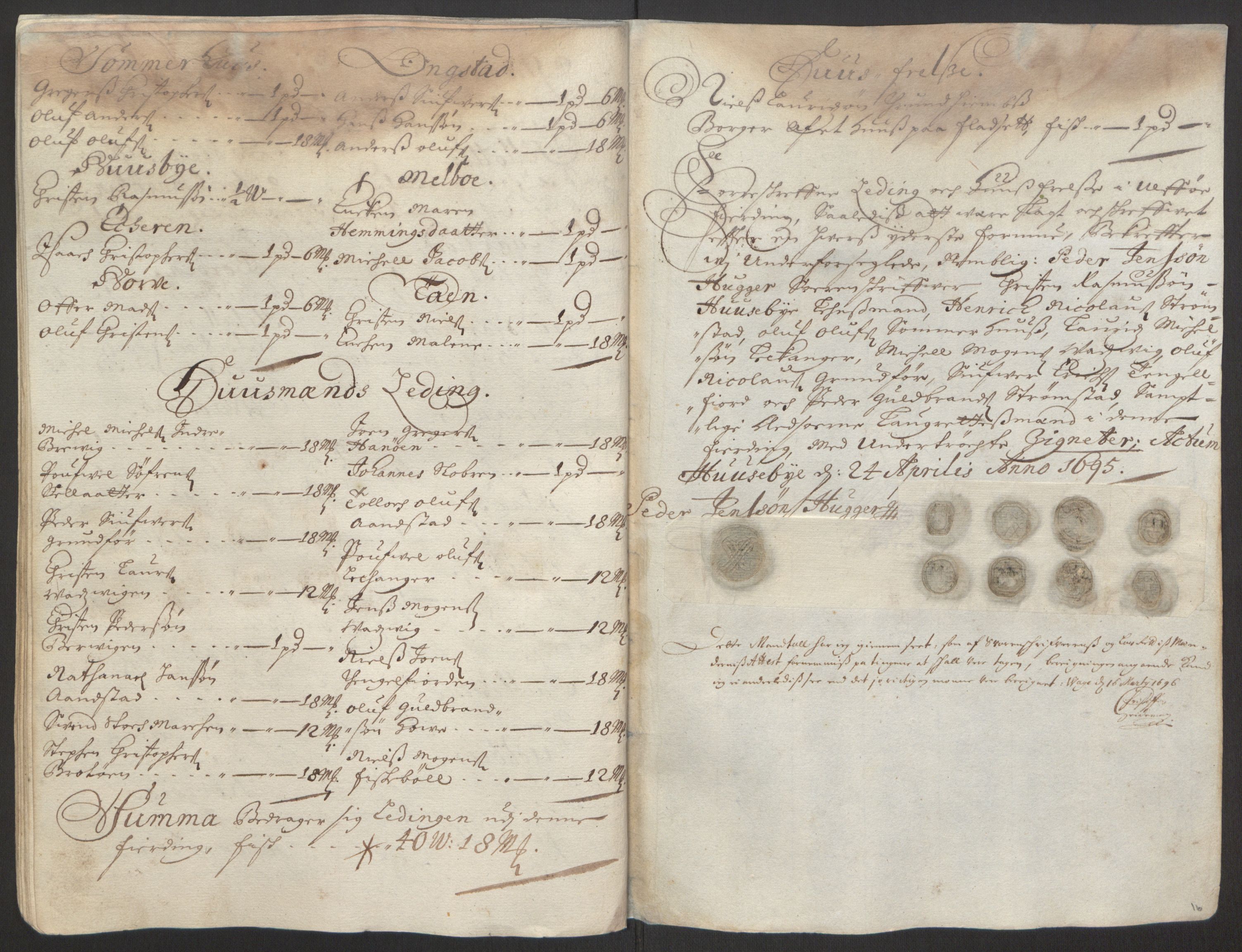 Rentekammeret inntil 1814, Reviderte regnskaper, Fogderegnskap, AV/RA-EA-4092/R67/L4677: Fogderegnskap Vesterålen, Andenes og Lofoten, 1694-1695, s. 294
