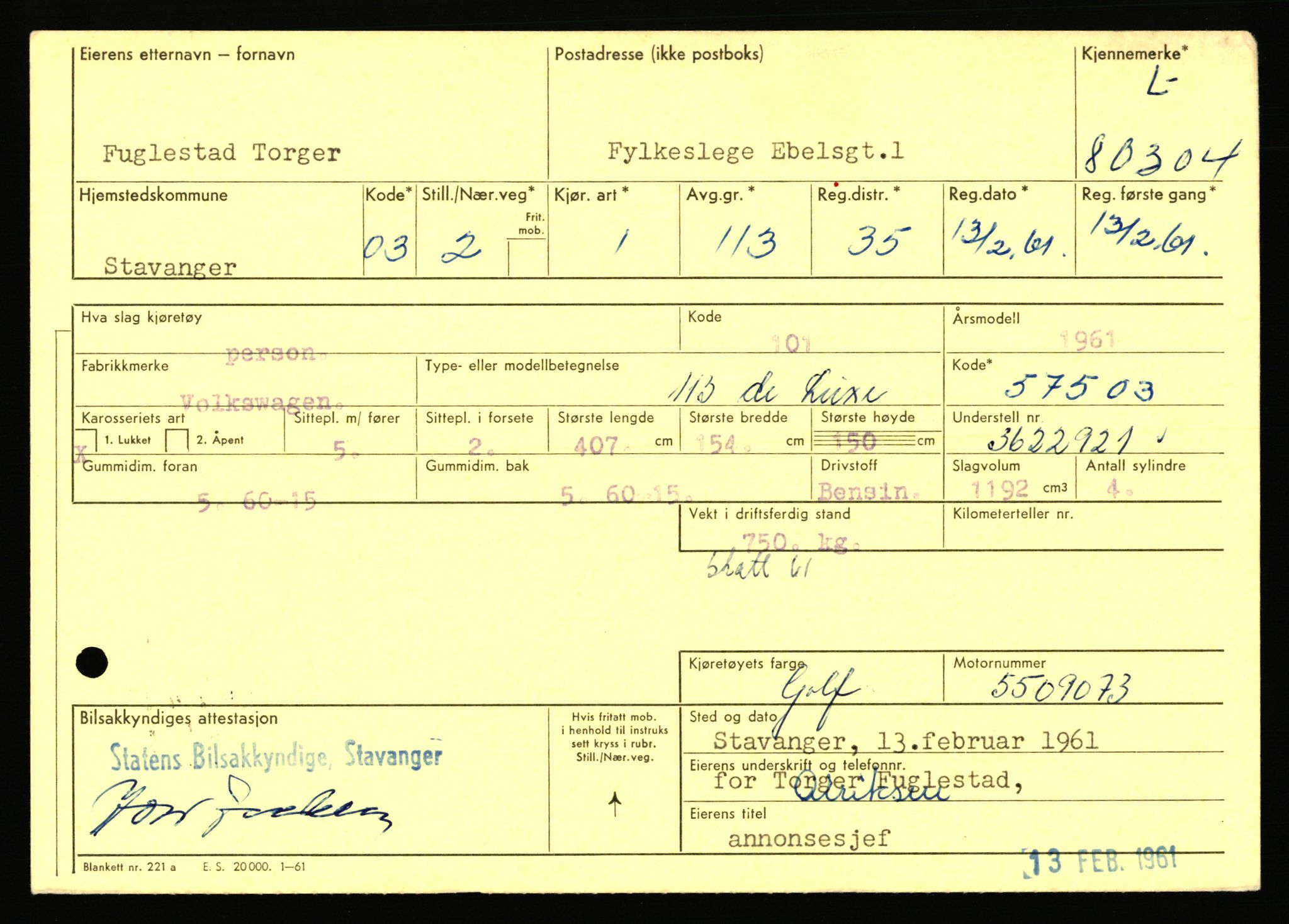 Stavanger trafikkstasjon, AV/SAST-A-101942/0/F/L0070: L-78800 - L-80499, 1930-1971, s. 2268