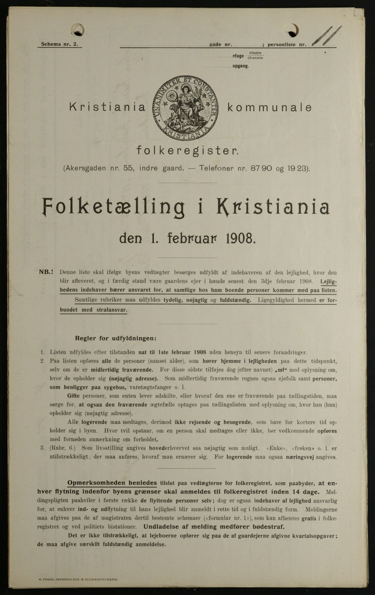 OBA, Kommunal folketelling 1.2.1908 for Kristiania kjøpstad, 1908, s. 64046