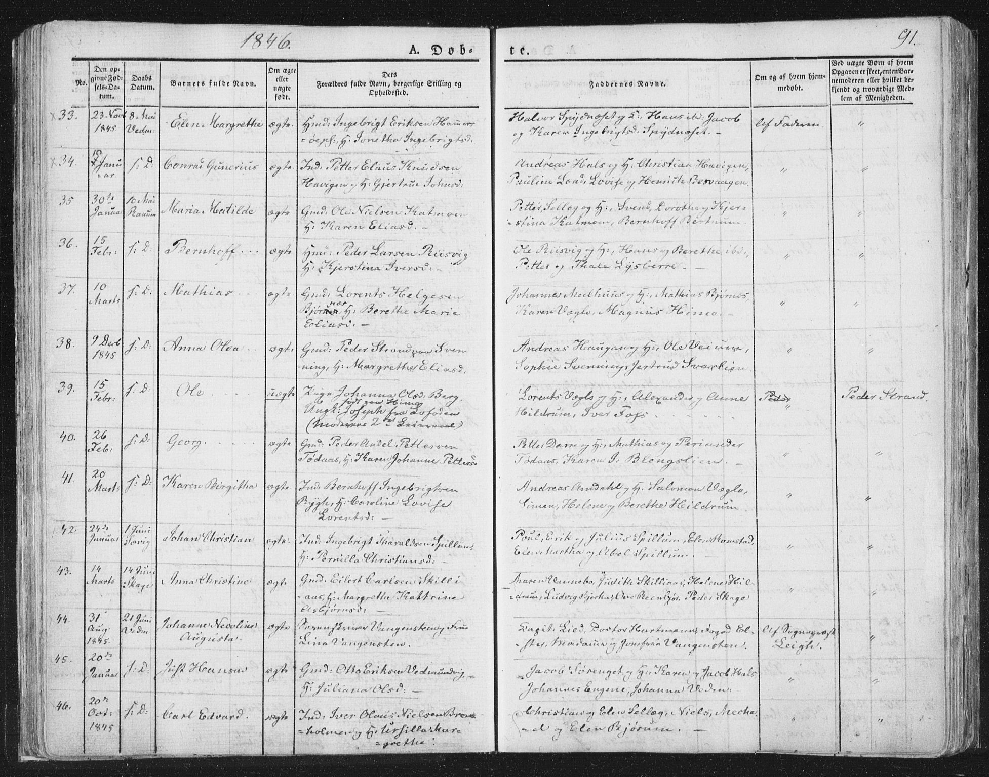 Ministerialprotokoller, klokkerbøker og fødselsregistre - Nord-Trøndelag, SAT/A-1458/764/L0551: Ministerialbok nr. 764A07a, 1824-1864, s. 91