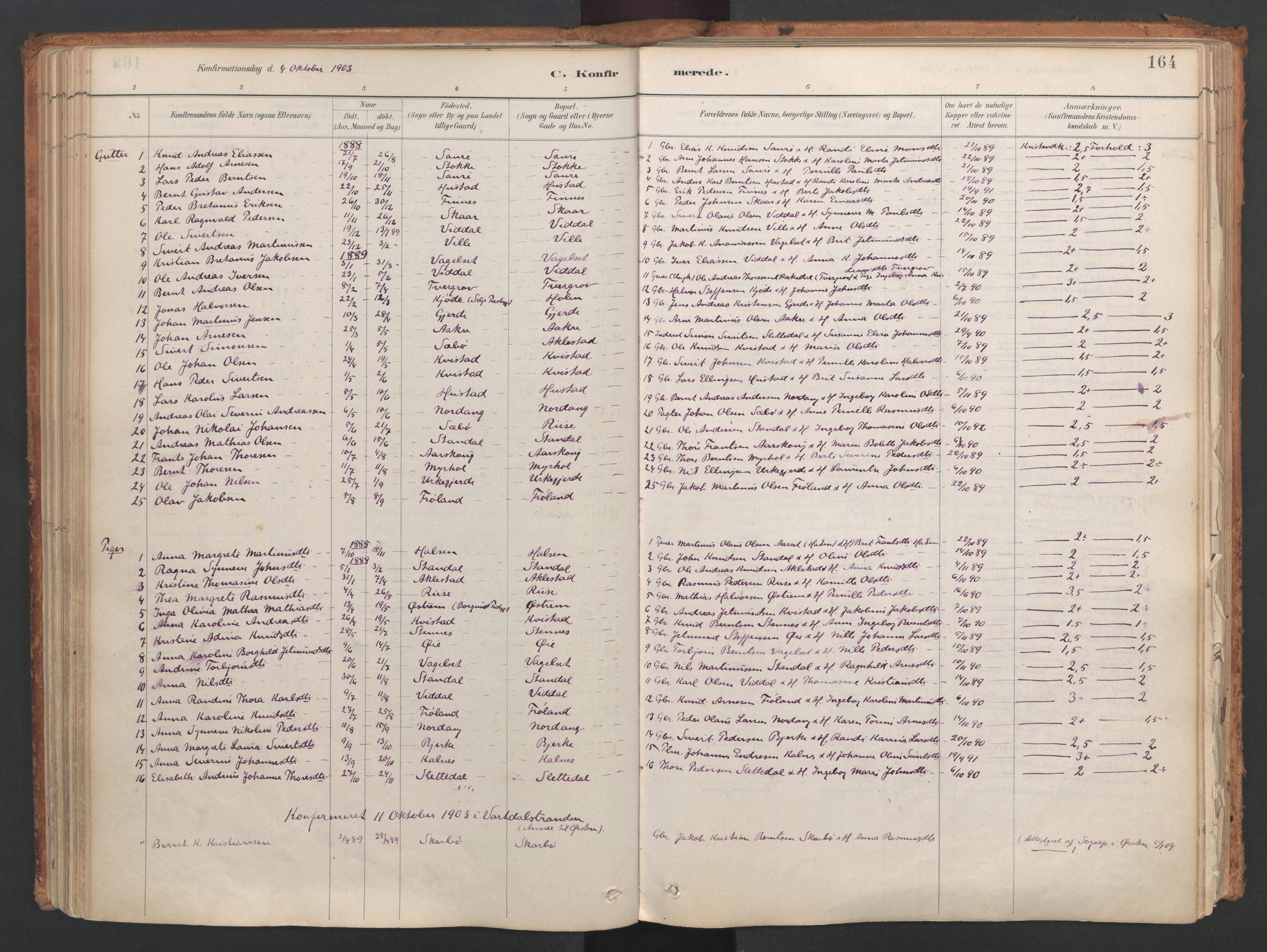 Ministerialprotokoller, klokkerbøker og fødselsregistre - Møre og Romsdal, AV/SAT-A-1454/515/L0211: Ministerialbok nr. 515A07, 1886-1910, s. 164
