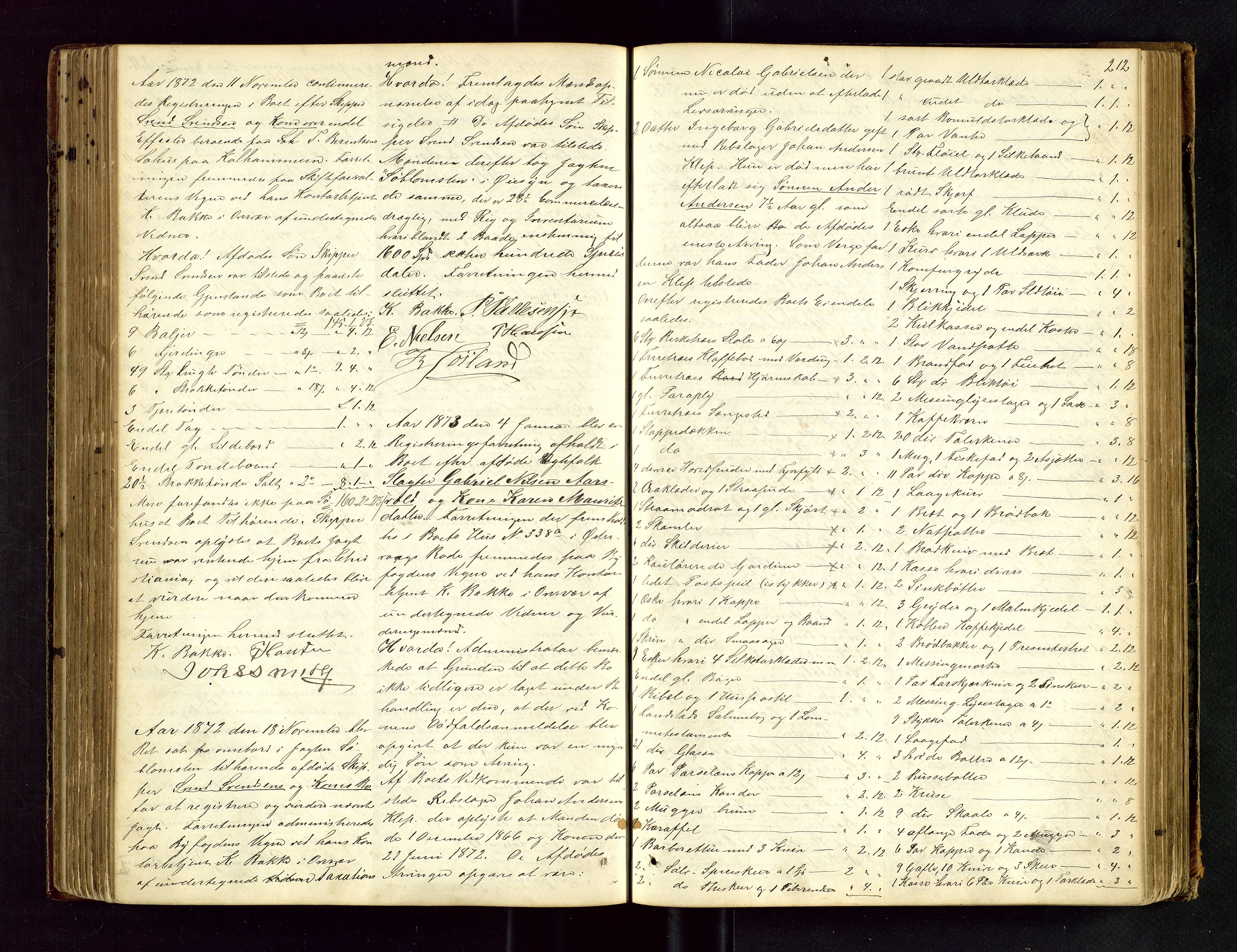 Stavanger byfogd, AV/SAST-A-101408/001/5/50/503BA/L0003: Registreringsprotokoll, 1864-1882, s. 212