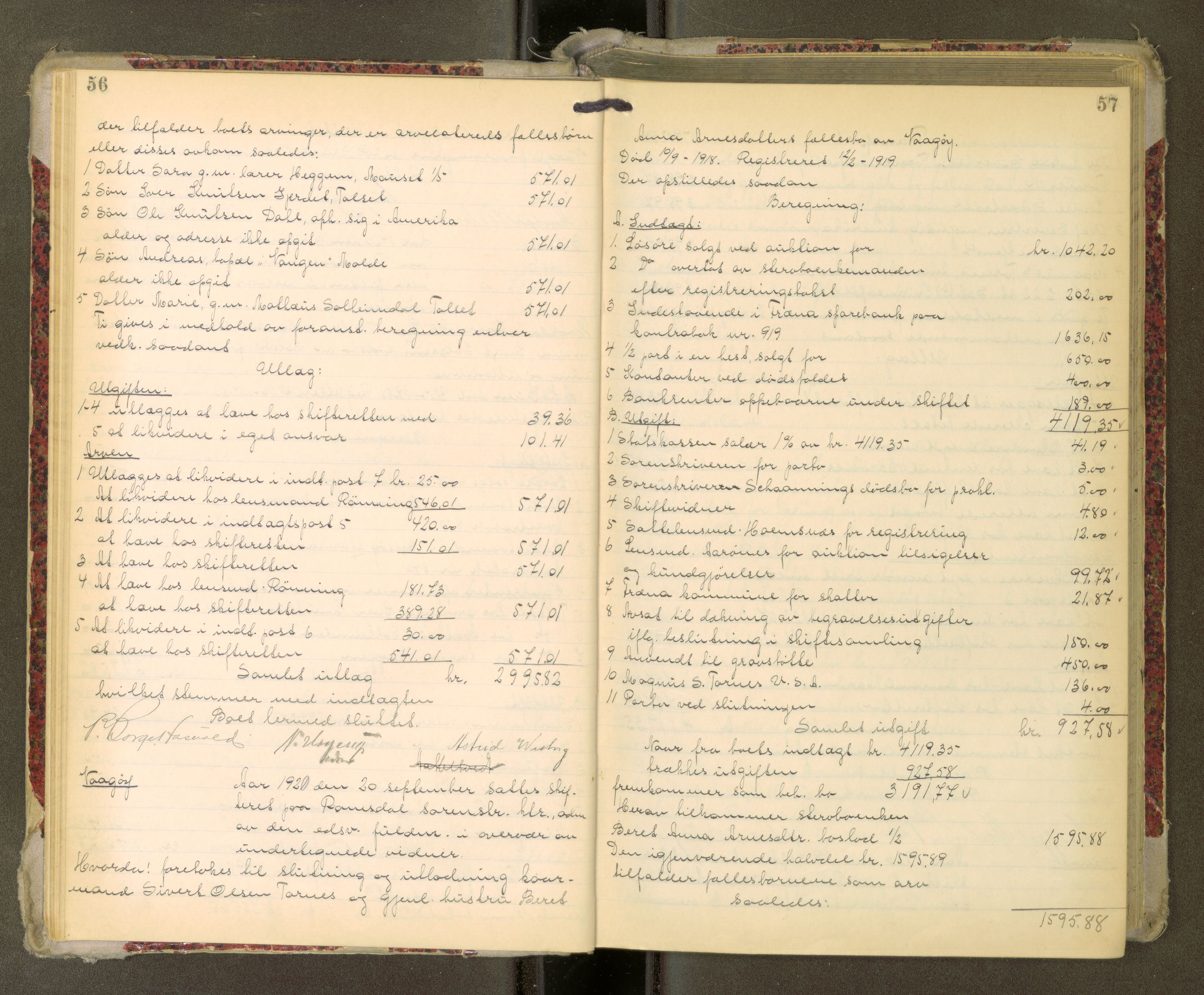 Romsdal sorenskriveri, AV/SAT-A-4149/1/3/3A/L0022: Skifteutlodnings Protokoll, 1920-1924, s. 56-57