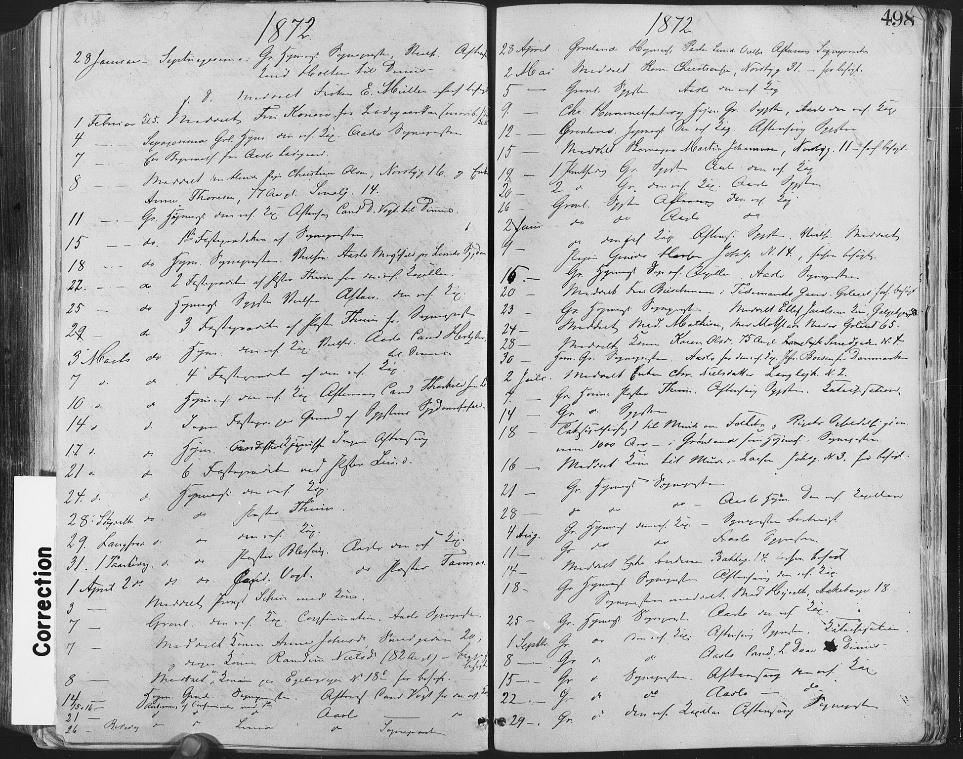 Grønland prestekontor Kirkebøker, AV/SAO-A-10848/F/Fa/L0004: Ministerialbok nr. 4, 1869-1880, s. 498