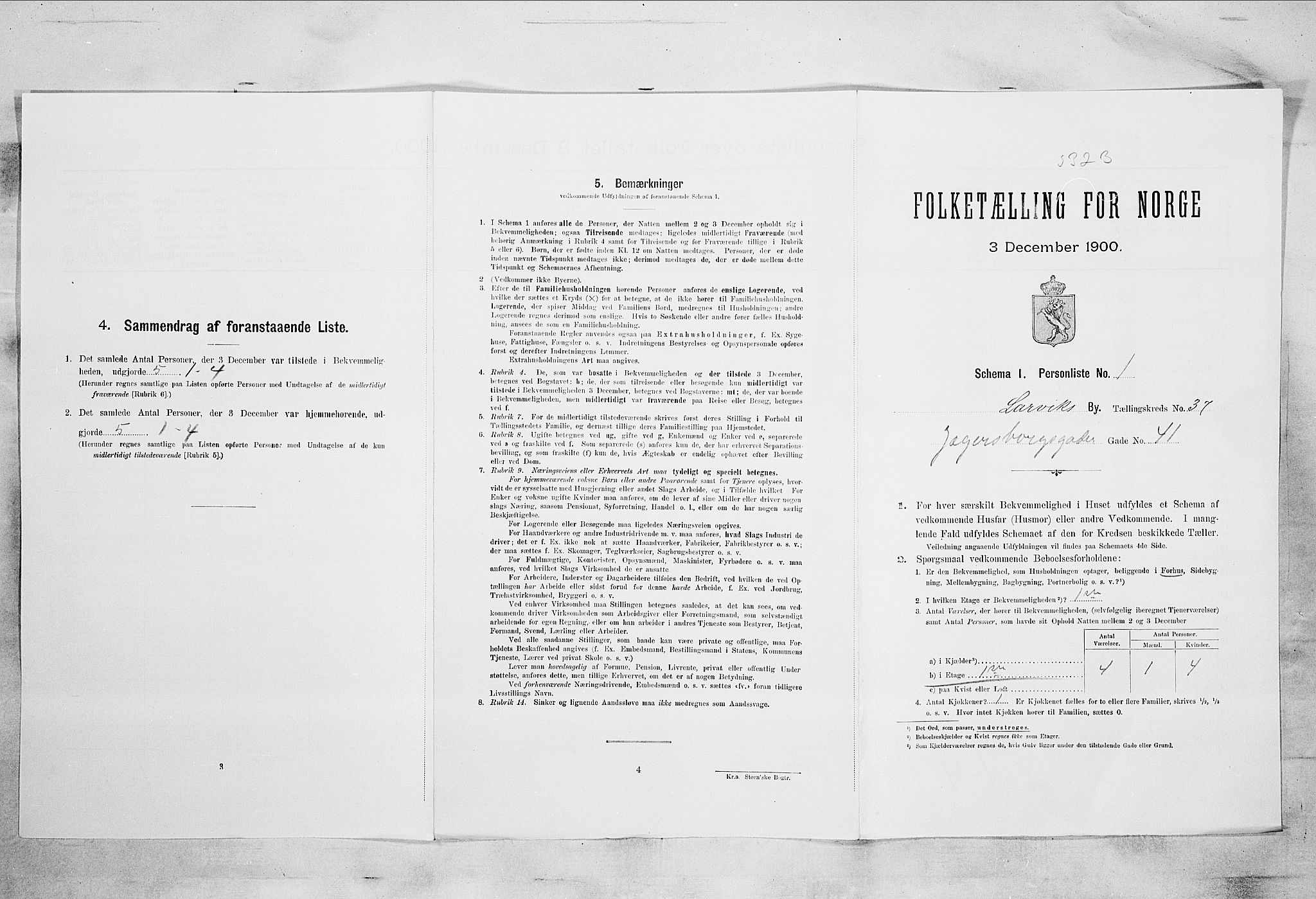 RA, Folketelling 1900 for 0707 Larvik kjøpstad, 1900, s. 4746