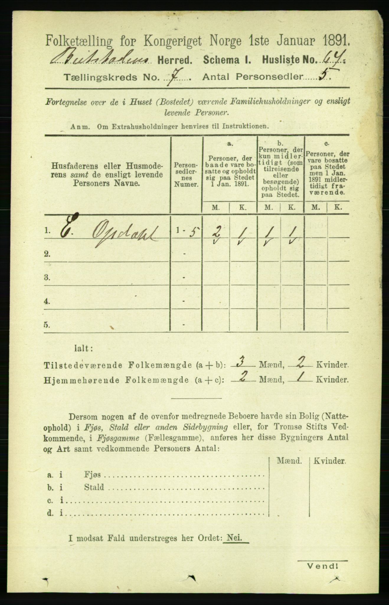 RA, Folketelling 1891 for 1727 Beitstad herred, 1891, s. 1739