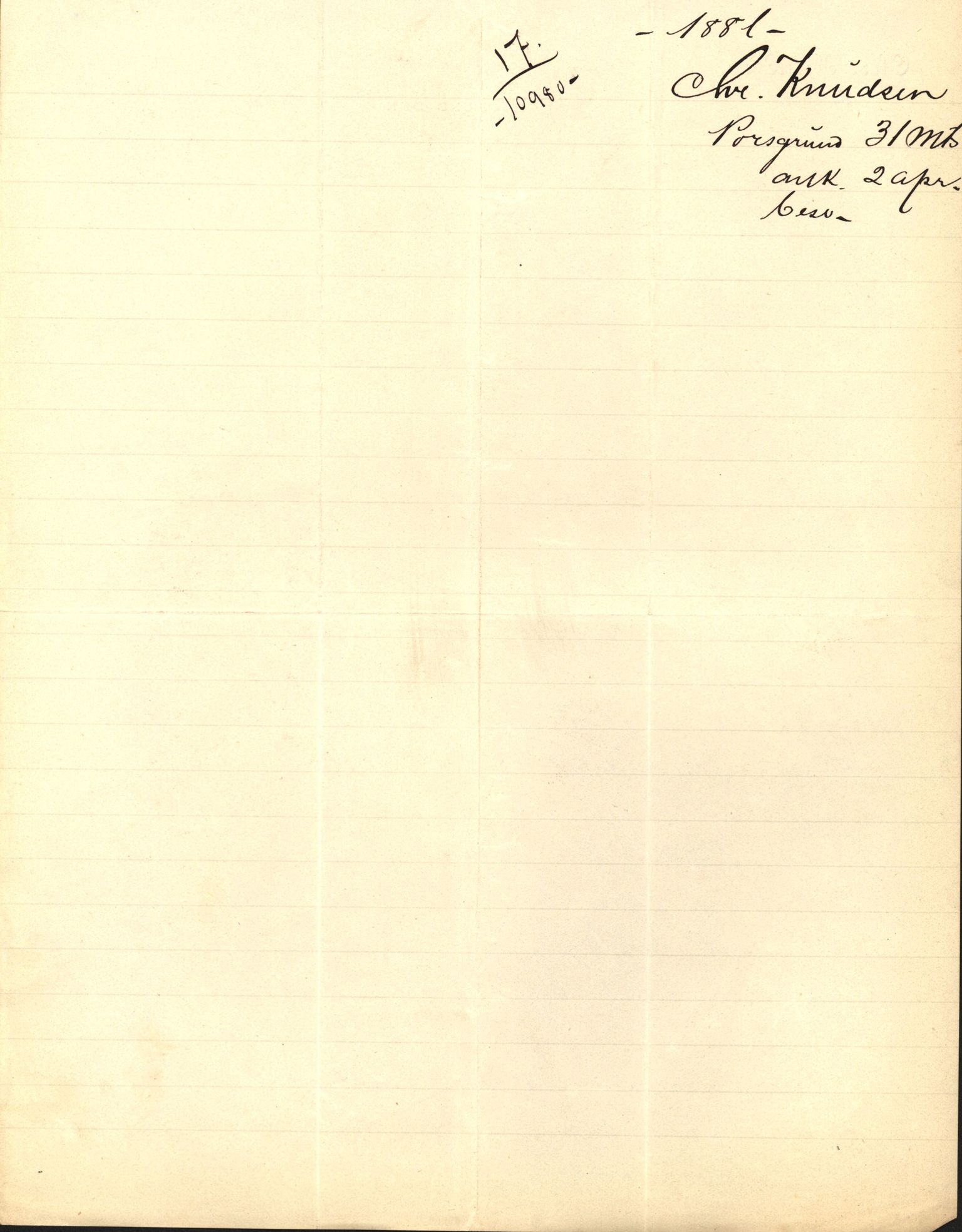 Pa 63 - Østlandske skibsassuranceforening, VEMU/A-1079/G/Ga/L0012/0003: Havaridokumenter / Pløen, 1880