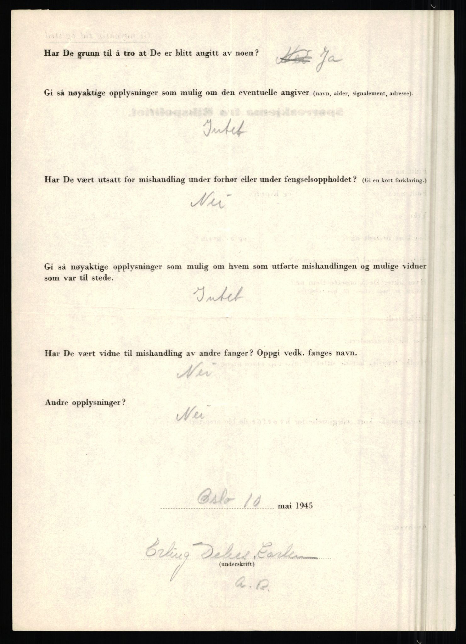 Rikspolitisjefen, AV/RA-S-1560/L/L0009: Karlsen, Aksel Emanuel - Kristiansen, Øivind Vetre, 1940-1945, s. 32