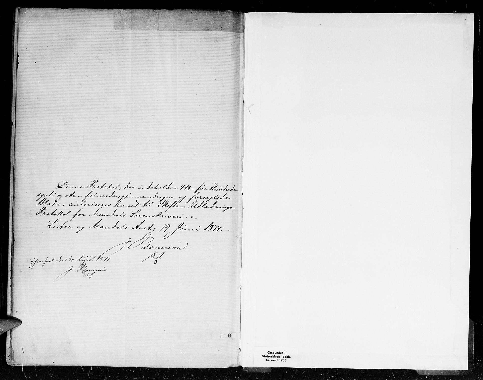 Mandal sorenskriveri, SAK/1221-0005/001/H/Hc/L0095: Skifteutlodningsprotokoll nr 4 med register, 1871-1887