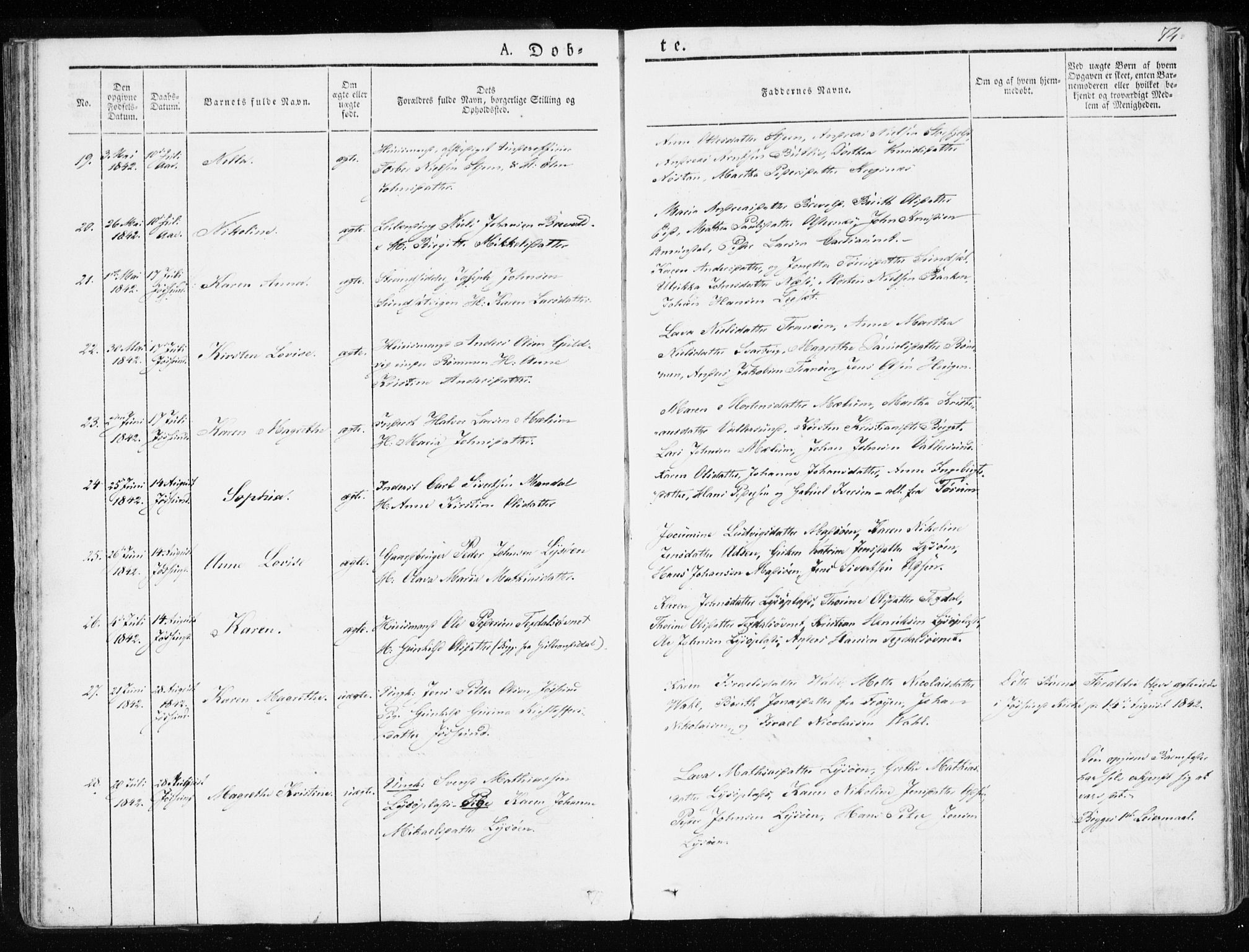 Ministerialprotokoller, klokkerbøker og fødselsregistre - Sør-Trøndelag, SAT/A-1456/655/L0676: Ministerialbok nr. 655A05, 1830-1847, s. 74