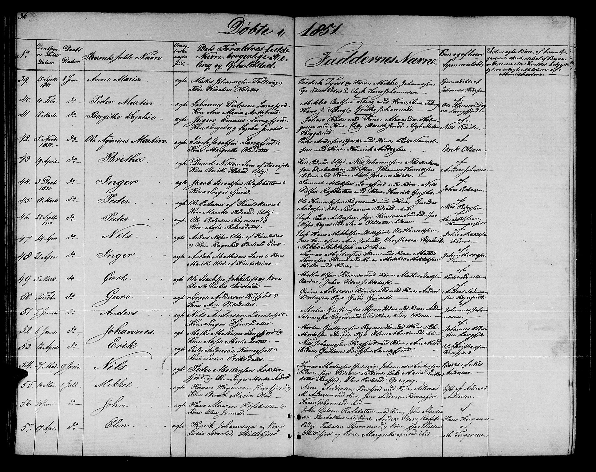 Talvik sokneprestkontor, AV/SATØ-S-1337/H/Hb/L0001klokker: Klokkerbok nr. 1, 1847-1863, s. 36