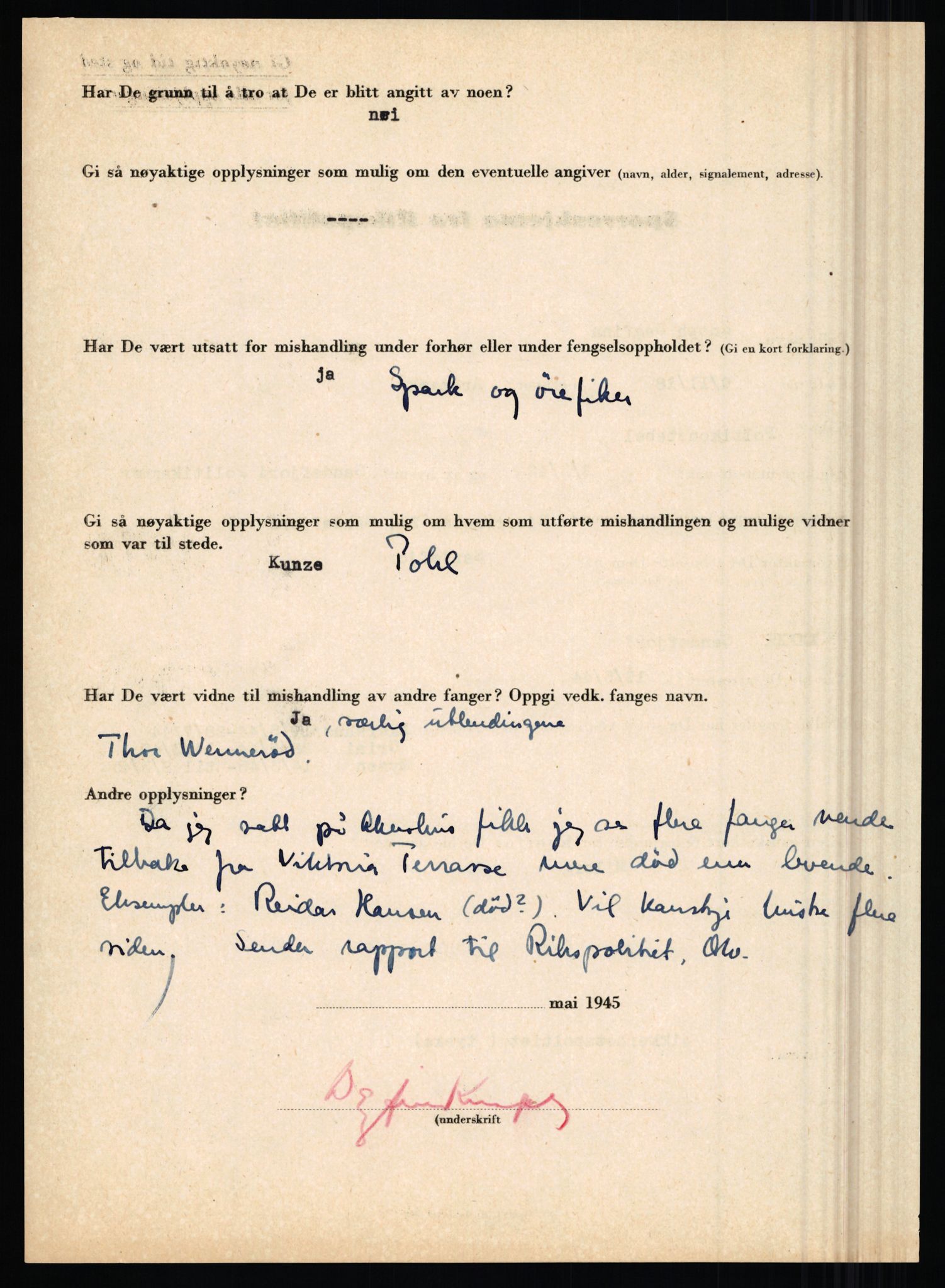 Rikspolitisjefen, AV/RA-S-1560/L/L0009: Karlsen, Aksel Emanuel - Kristiansen, Øivind Vetre, 1940-1945, s. 508