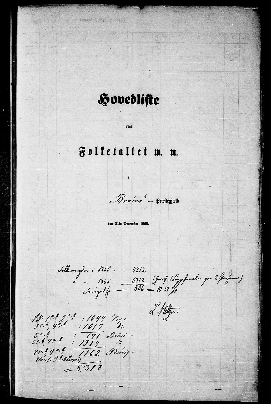 RA, Folketelling 1865 for 1814P Brønnøy prestegjeld, 1865, s. 5
