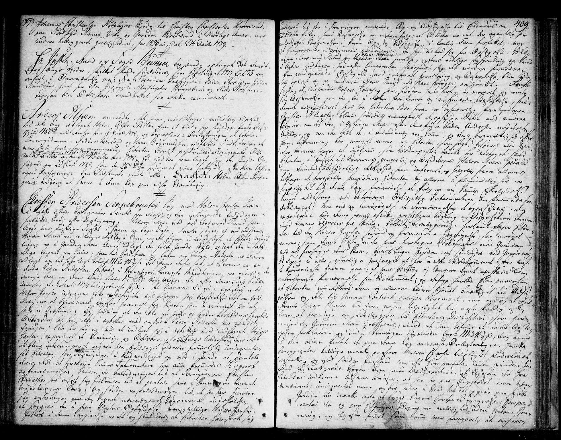 Follo sorenskriveri, SAO/A-10274/F/Fb/Fba/L0042: Tingbok, 1772-1782, s. 408b-409a