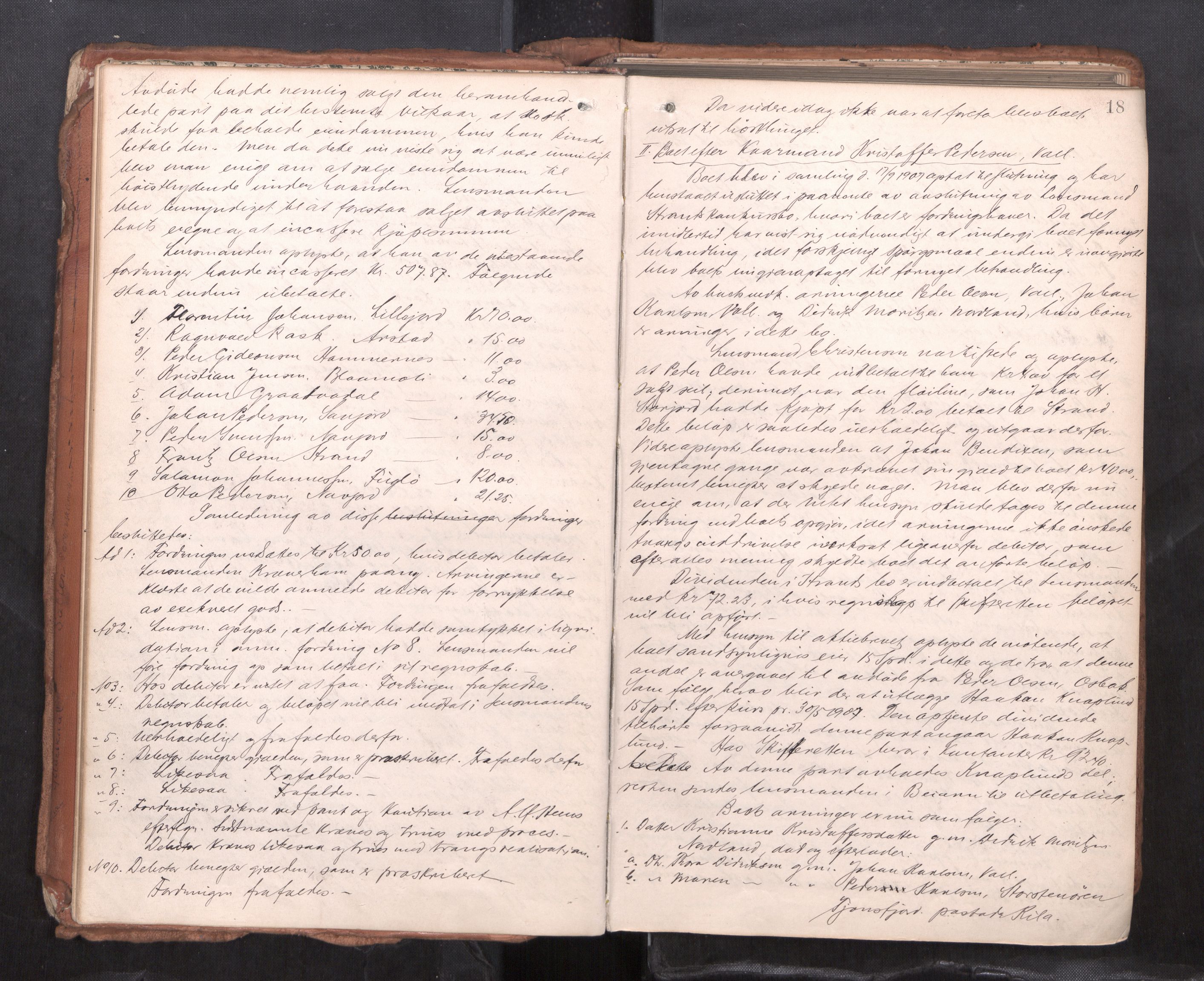 Salten sorenskriveri, AV/SAT-A-4578/1/3/3B/L0012: Skiftebehandlingsprotokoll, 1910-1915, s. 18