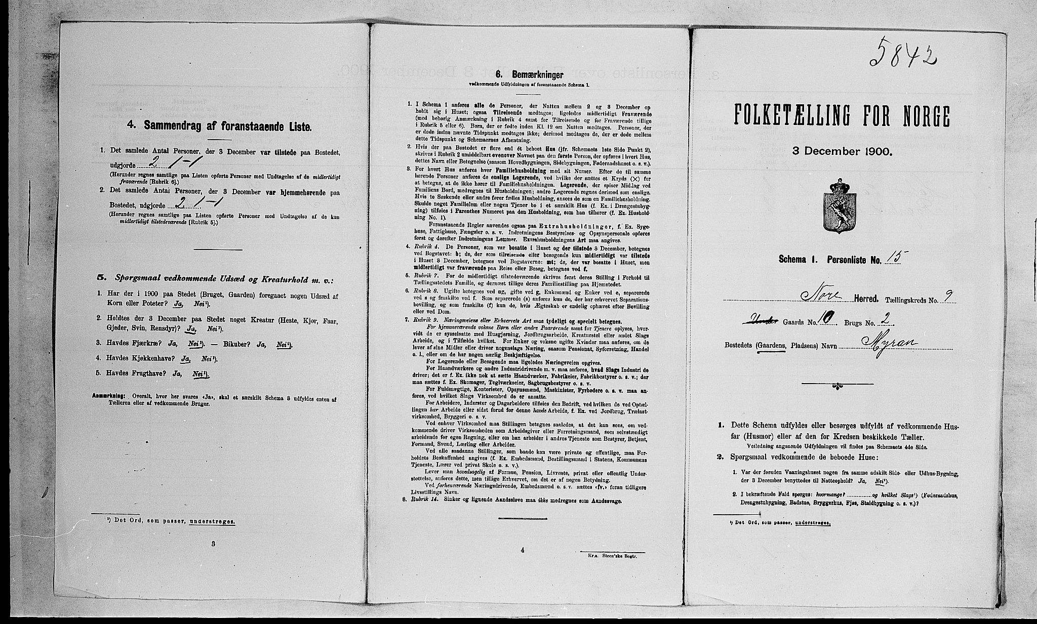 RA, Folketelling 1900 for 0633 Nore herred, 1900, s. 949