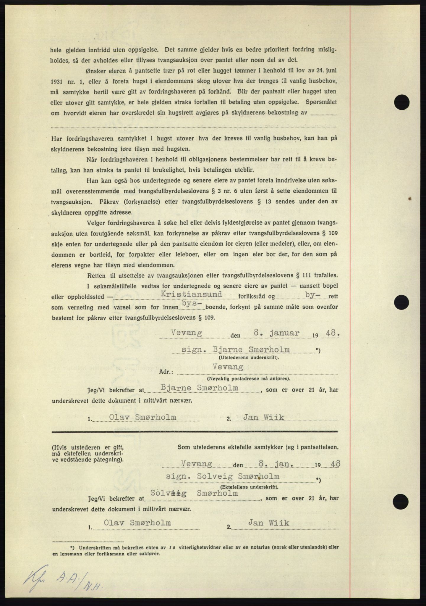 Nordmøre sorenskriveri, AV/SAT-A-4132/1/2/2Ca: Pantebok nr. B97, 1947-1948, Dagboknr: 117/1948