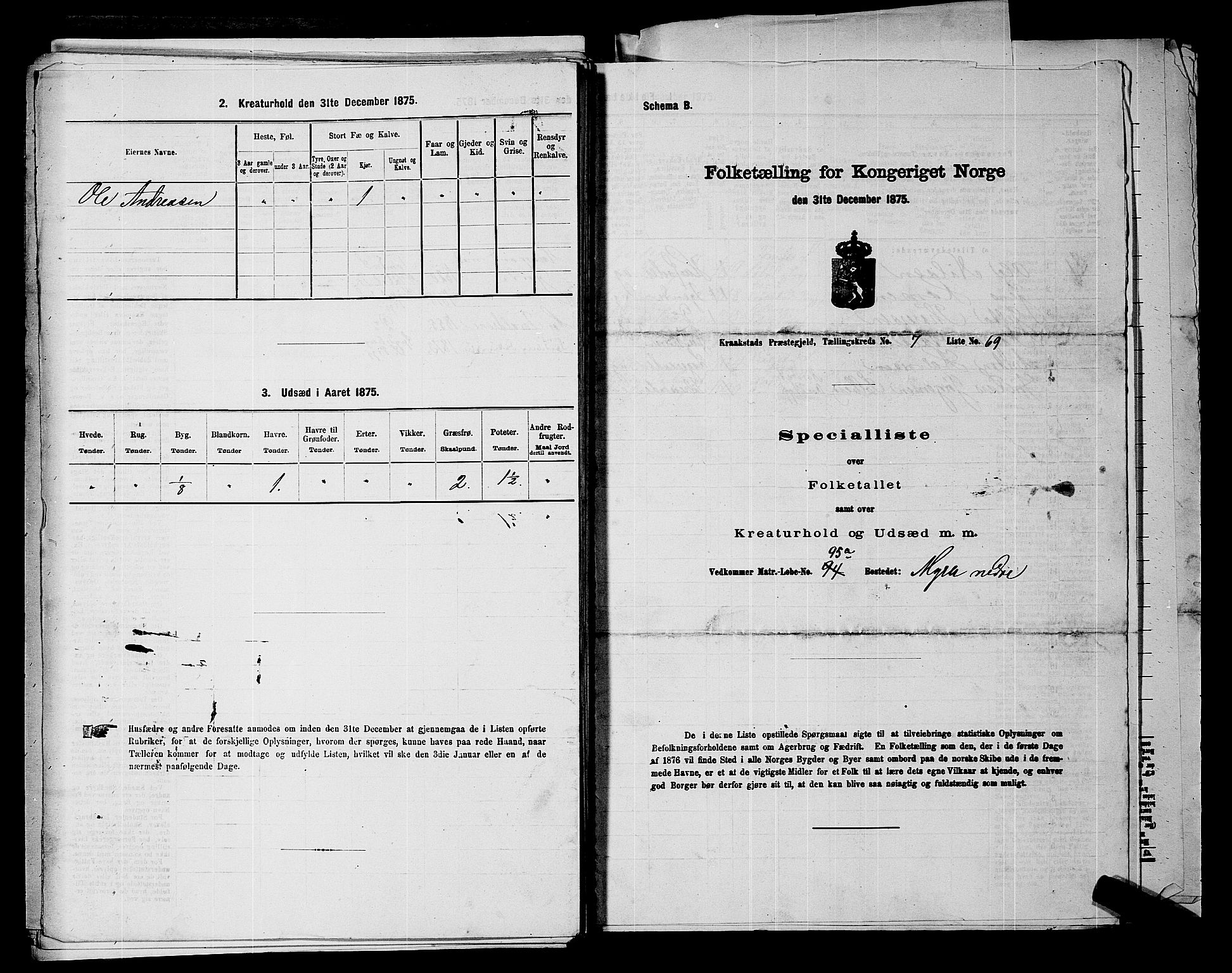 RA, Folketelling 1875 for 0212P Kråkstad prestegjeld, 1875, s. 999