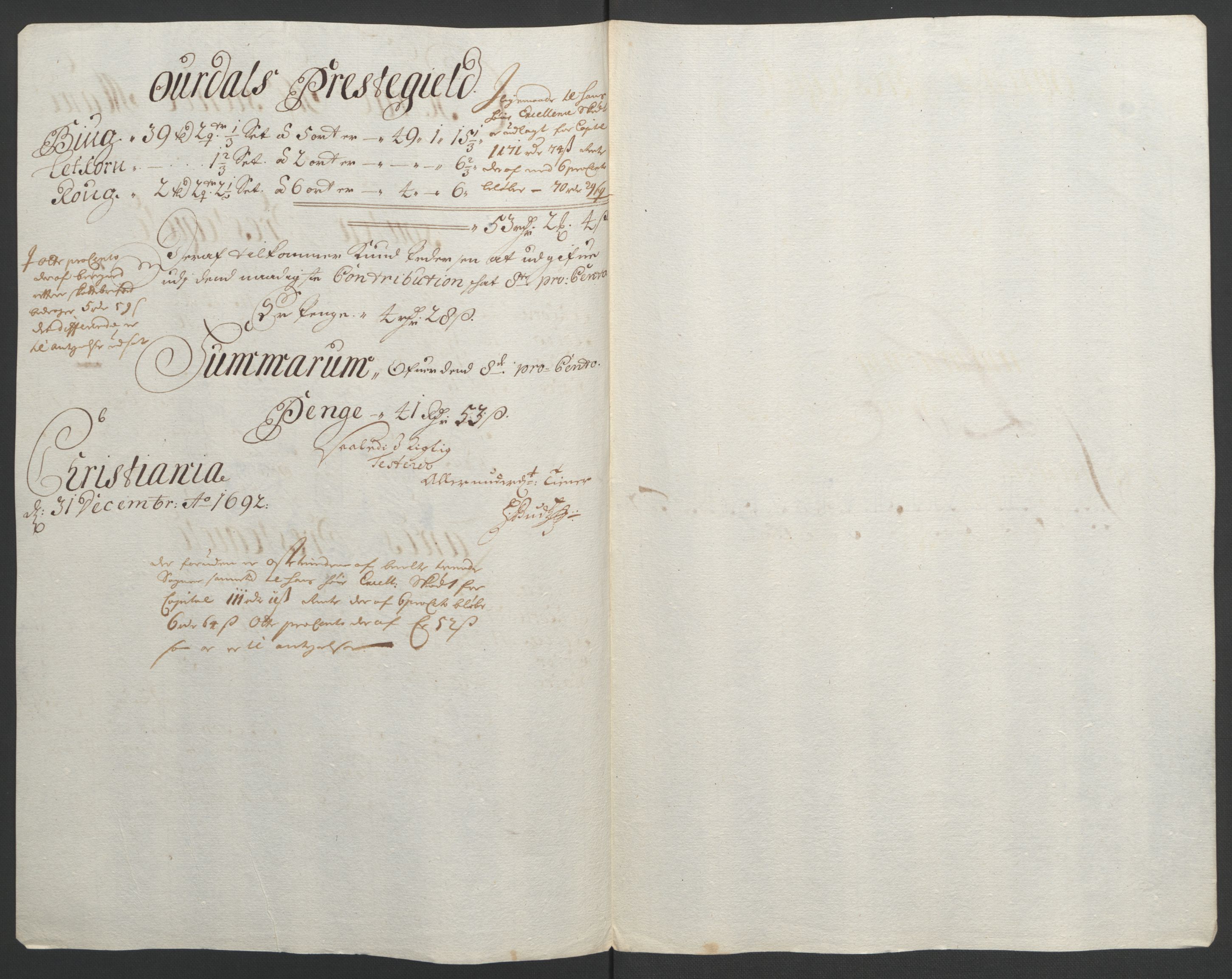 Rentekammeret inntil 1814, Reviderte regnskaper, Fogderegnskap, AV/RA-EA-4092/R18/L1291: Fogderegnskap Hadeland, Toten og Valdres, 1692, s. 19