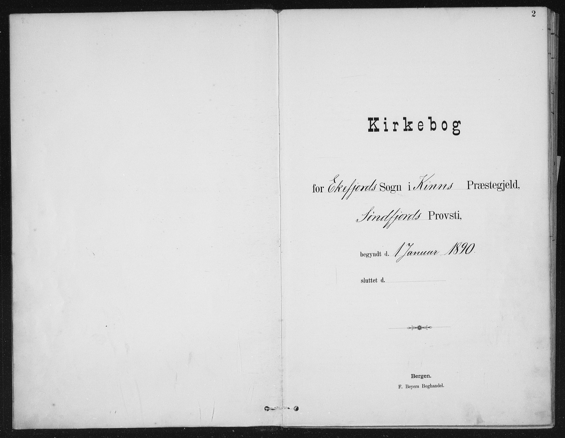 Kinn sokneprestembete, SAB/A-80801/H/Haa/Haae/L0001: Ministerialbok nr. E 1, 1890-1916, s. 2