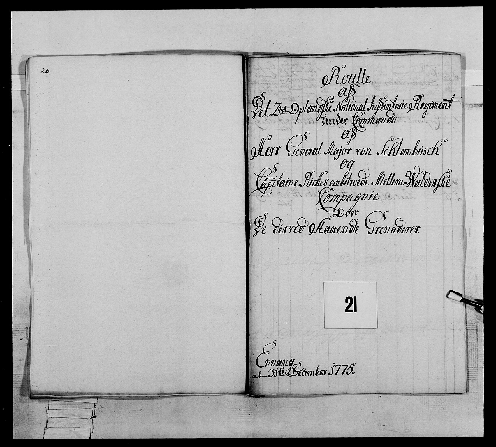 Generalitets- og kommissariatskollegiet, Det kongelige norske kommissariatskollegium, AV/RA-EA-5420/E/Eh/L0064: 2. Opplandske nasjonale infanteriregiment, 1774-1784, s. 128