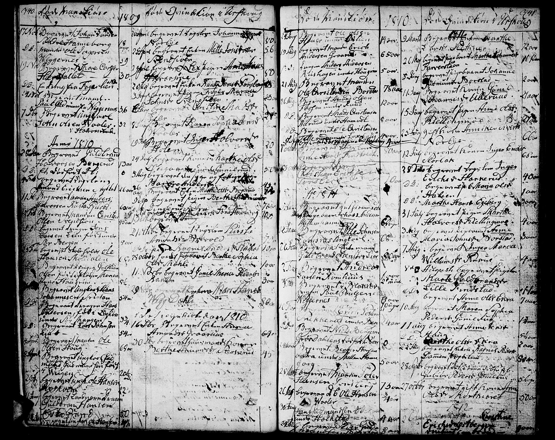 Aurskog prestekontor Kirkebøker, AV/SAO-A-10304a/F/Fa/L0004: Ministerialbok nr. I 4, 1807-1814, s. 340-341