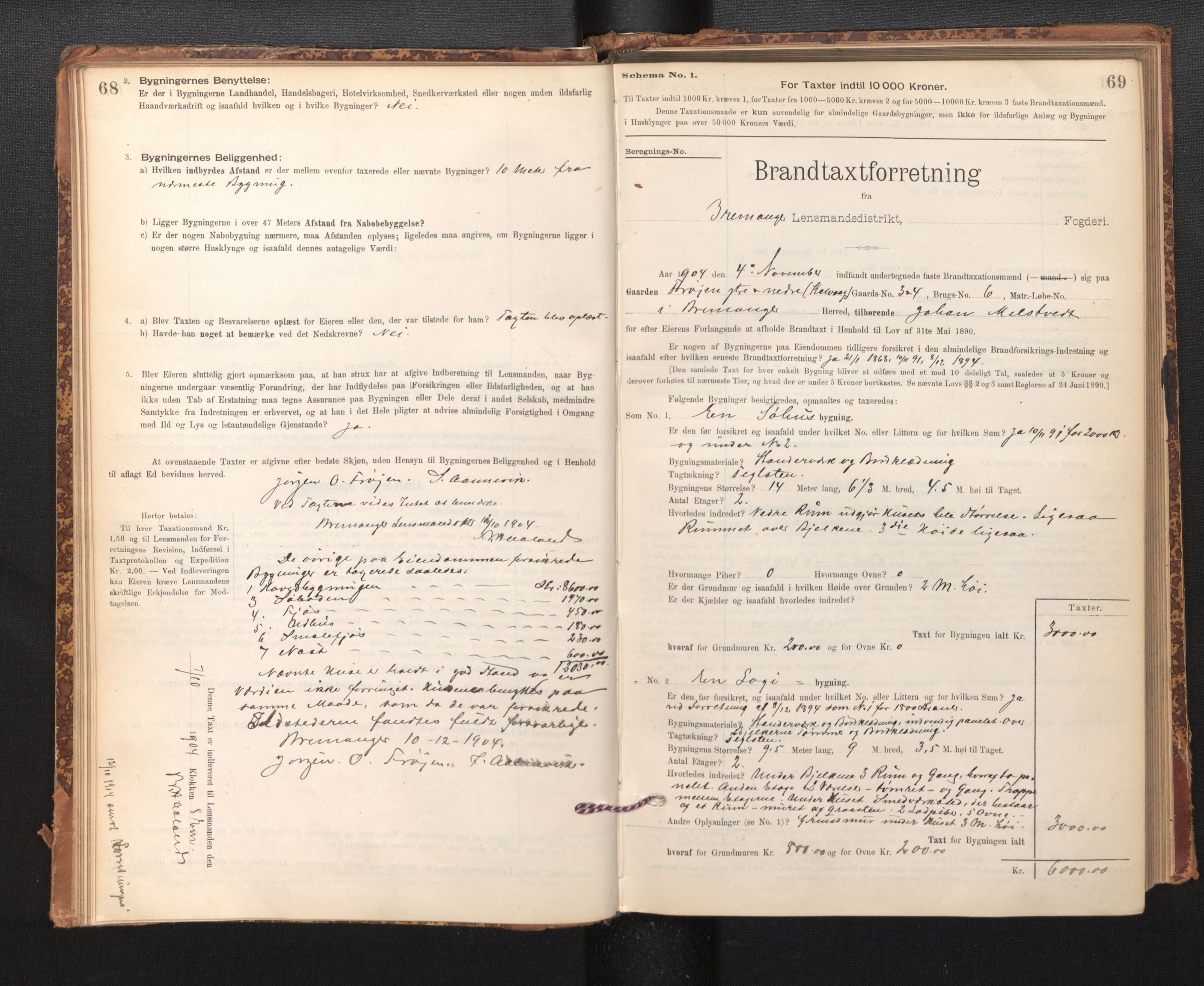 Lensmannen i Bremanger, SAB/A-26701/0012/L0007: Branntakstprotokoll, skjematakst, 1895-1936, s. 68-69