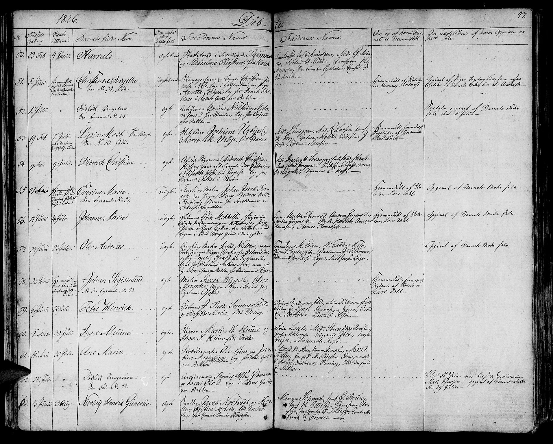 Ministerialprotokoller, klokkerbøker og fødselsregistre - Sør-Trøndelag, SAT/A-1456/602/L0108: Ministerialbok nr. 602A06, 1821-1839, s. 47