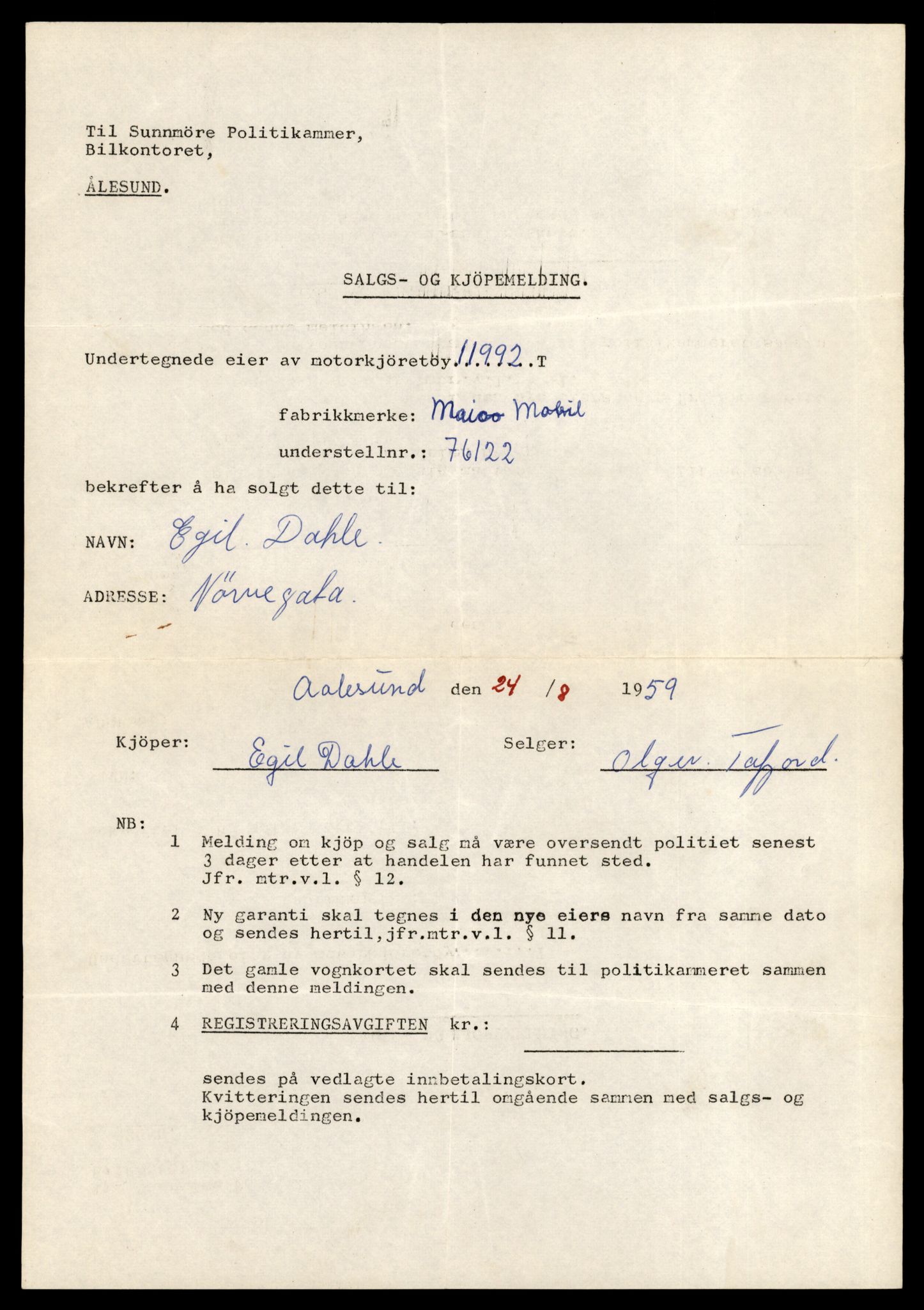 Møre og Romsdal vegkontor - Ålesund trafikkstasjon, AV/SAT-A-4099/F/Fe/L0031: Registreringskort for kjøretøy T 11800 - T 11996, 1927-1998, s. 3298