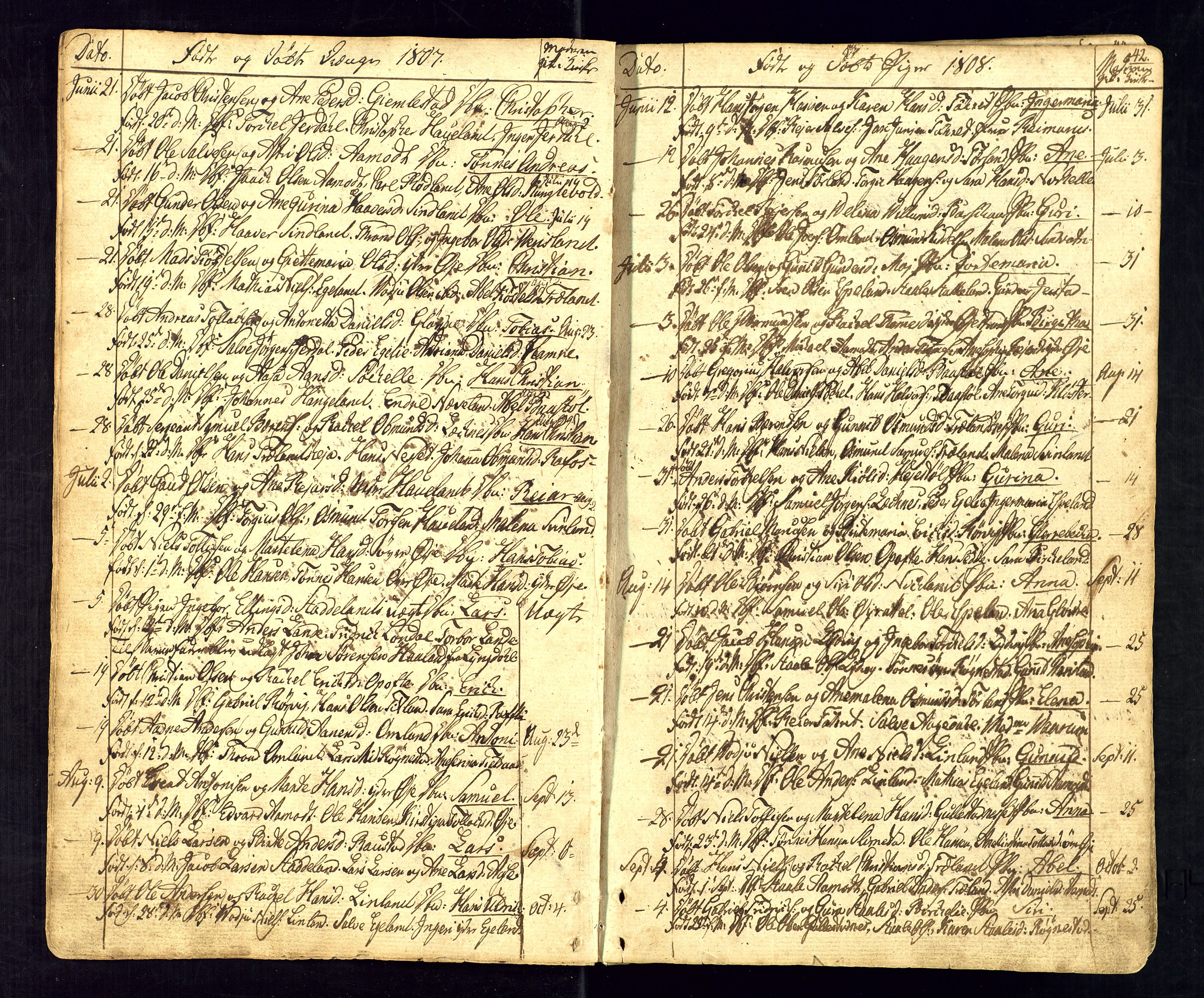 Kvinesdal sokneprestkontor, SAK/1111-0026/F/Fa/Fab/L0002: Ministerialbok nr. A 2, 1789-1815, s. 42
