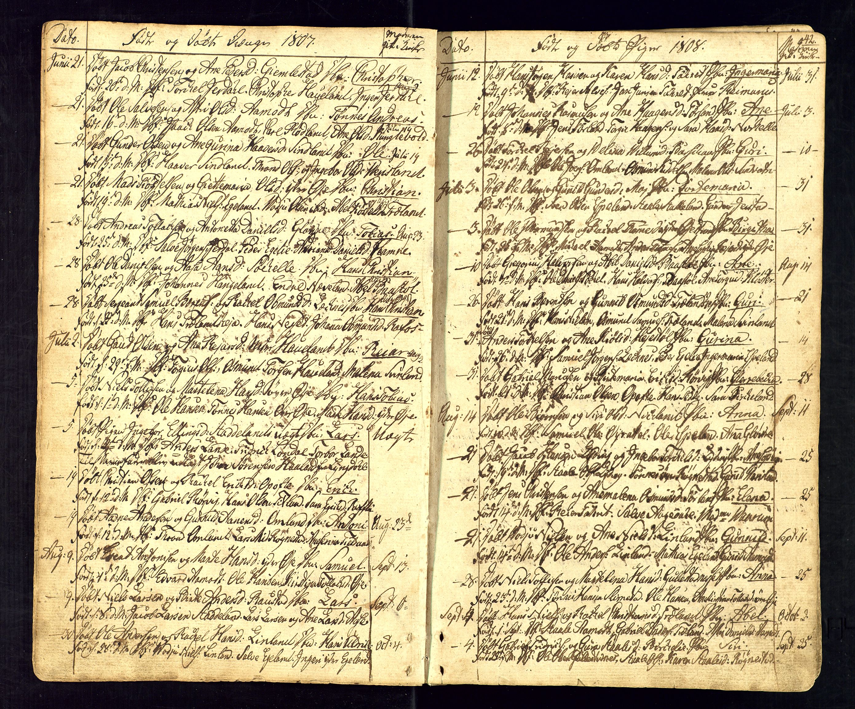 Kvinesdal sokneprestkontor, AV/SAK-1111-0026/F/Fa/Fab/L0002: Ministerialbok nr. A 2, 1789-1815, s. 42