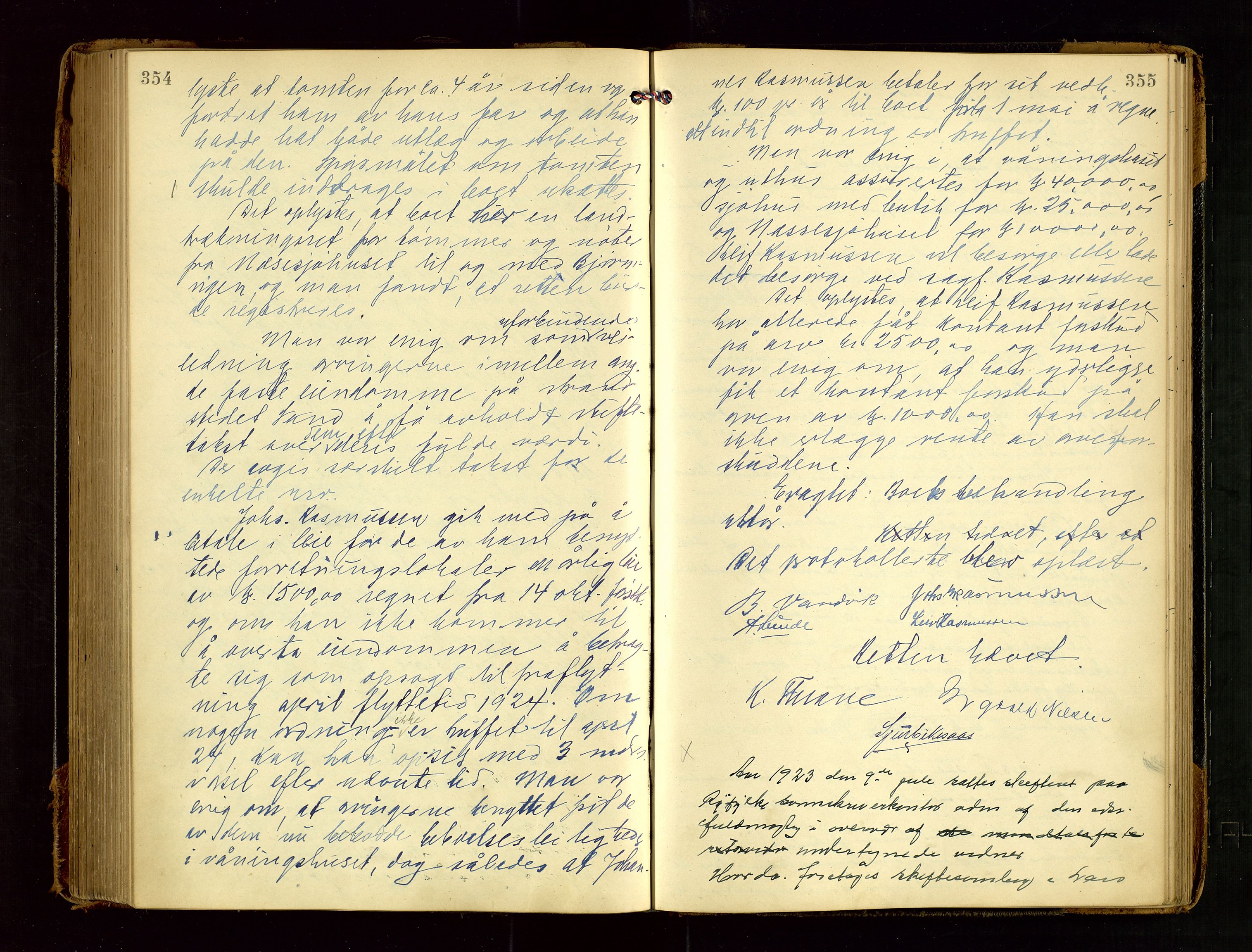 Ryfylke tingrett, AV/SAST-A-100055/001/IV/IVF/L0015: Skifteforhandlingsprotokoll, 1910-1928, s. 354-355
