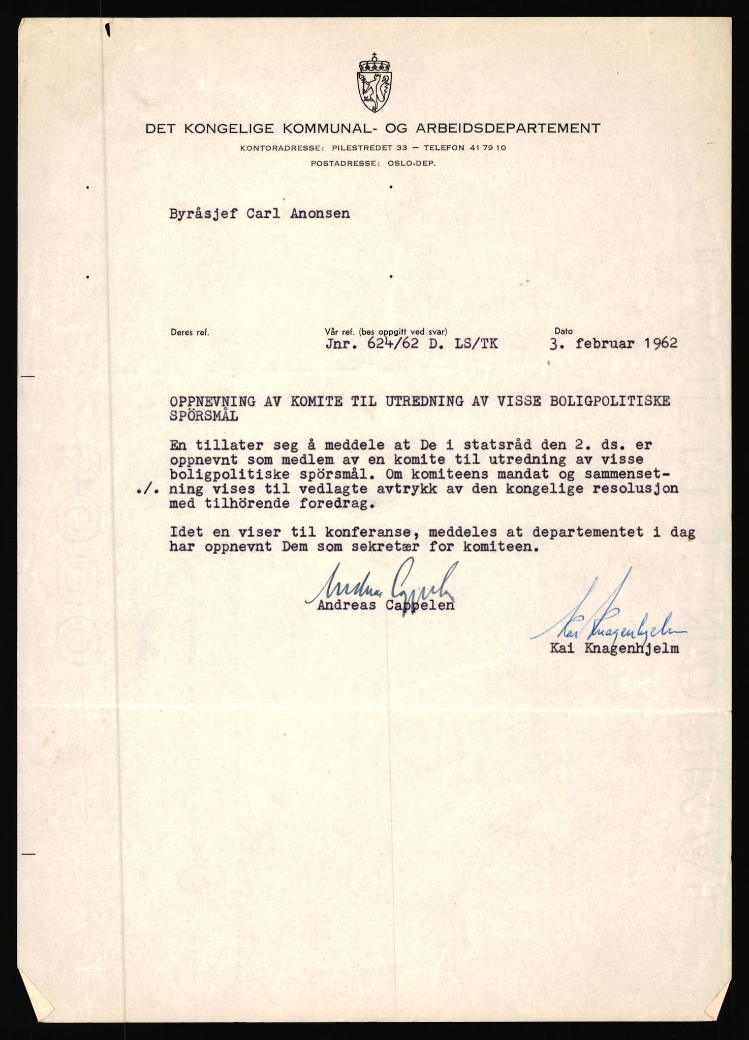 Kommunaldepartementet, Boligkomiteen av 1962, RA/S-1456/D/L0001: --, 1959-1963, s. 15