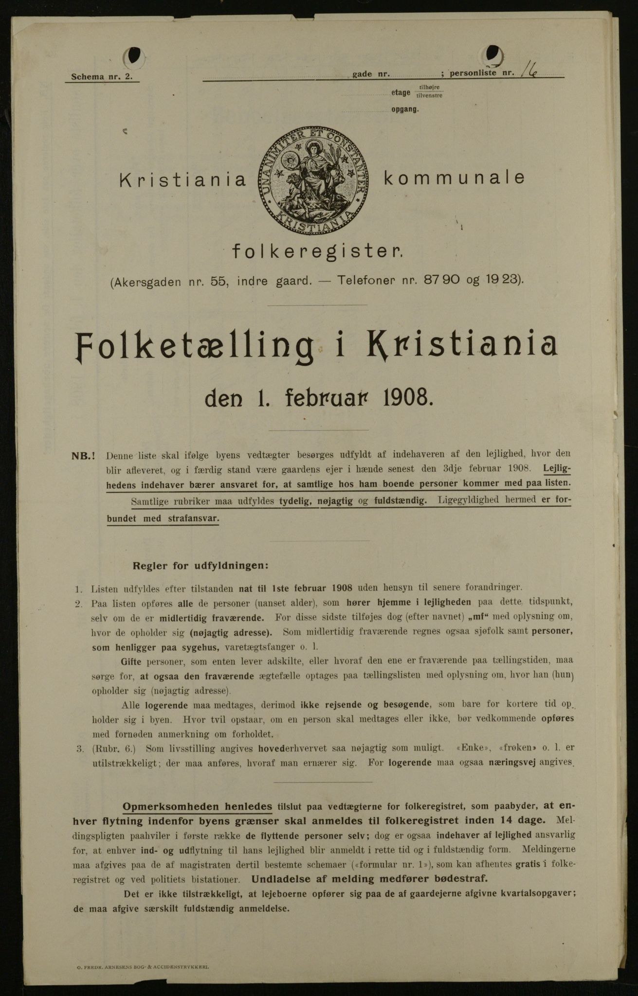 OBA, Kommunal folketelling 1.2.1908 for Kristiania kjøpstad, 1908, s. 17946
