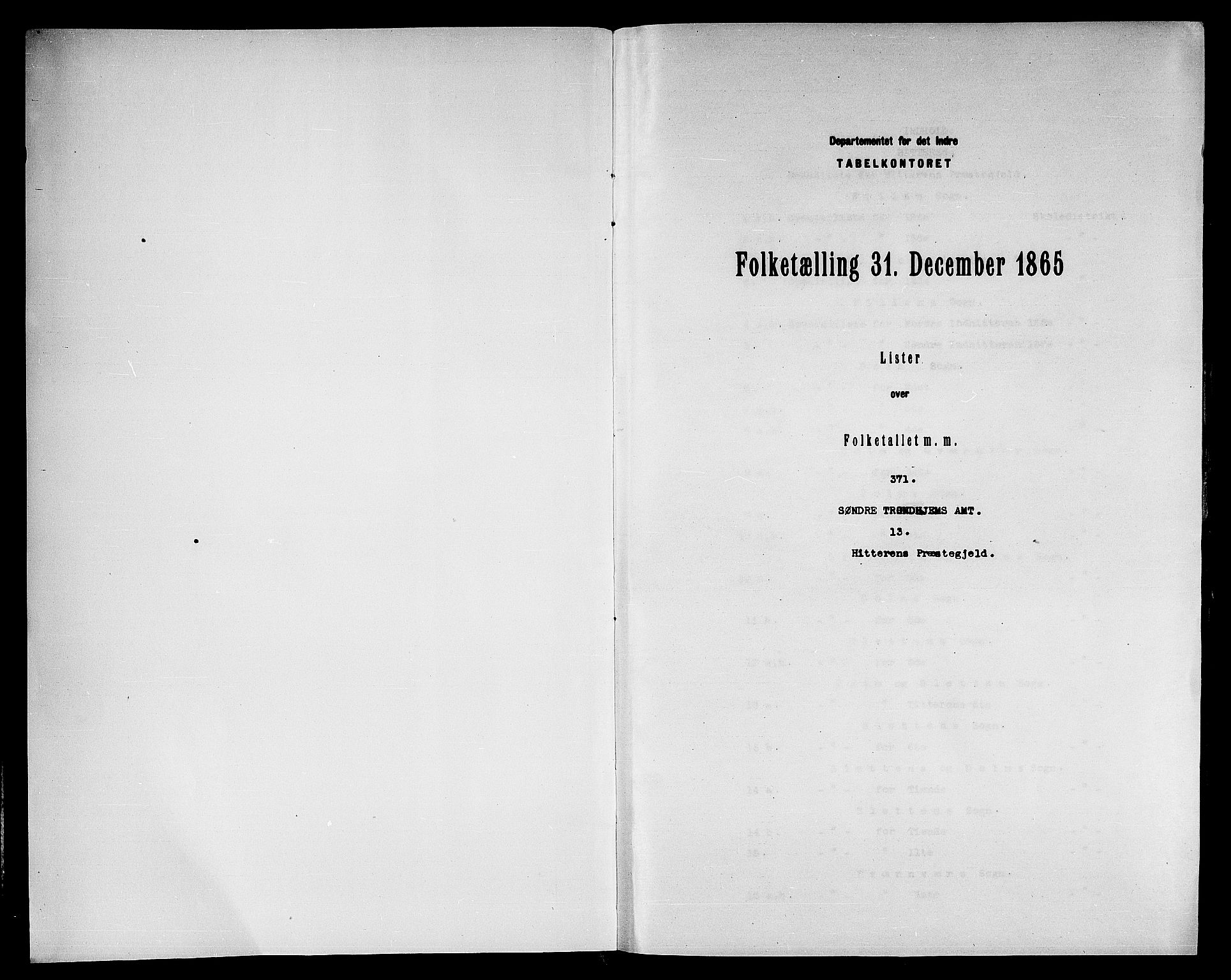 RA, Folketelling 1865 for 1617P Hitra prestegjeld, 1865, s. 3