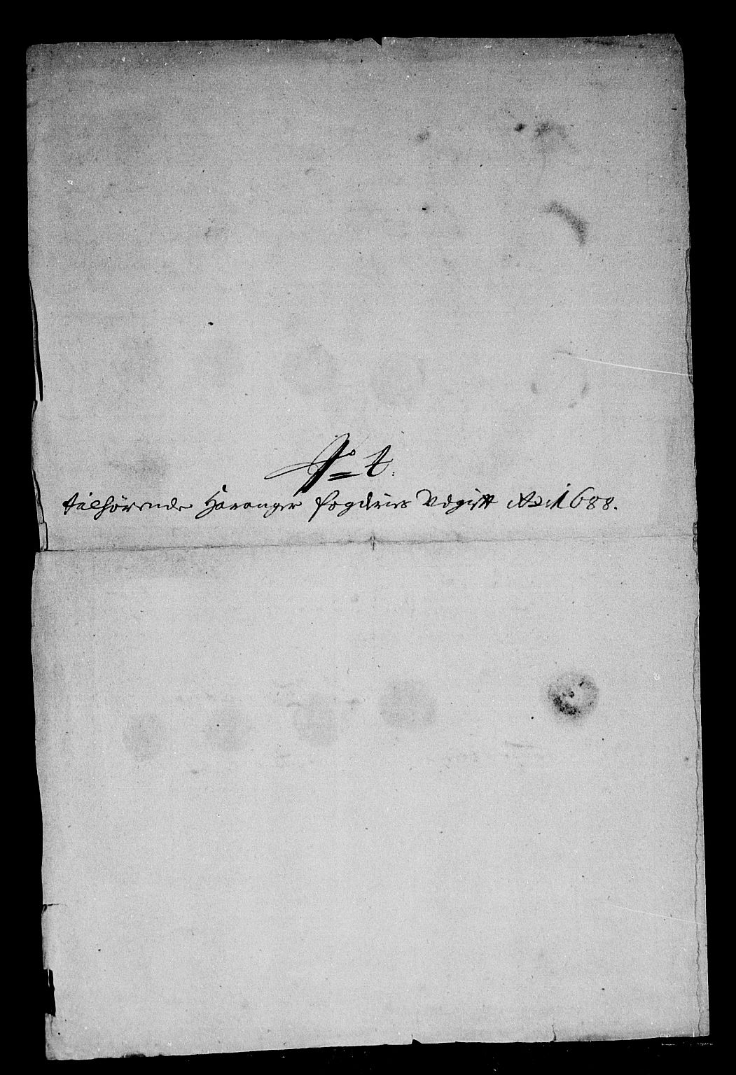 Rentekammeret inntil 1814, Reviderte regnskaper, Stiftamtstueregnskaper, Bergen stiftamt, AV/RA-EA-6043/R/Rc/L0088: Bergen stiftamt, 1688