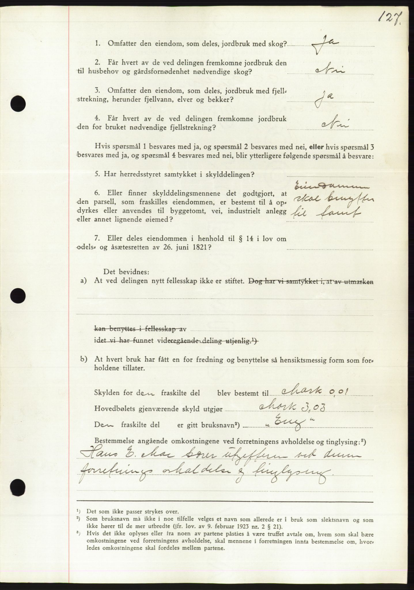 Søre Sunnmøre sorenskriveri, AV/SAT-A-4122/1/2/2C/L0071: Pantebok nr. 65, 1941-1941, Dagboknr: 351/1941