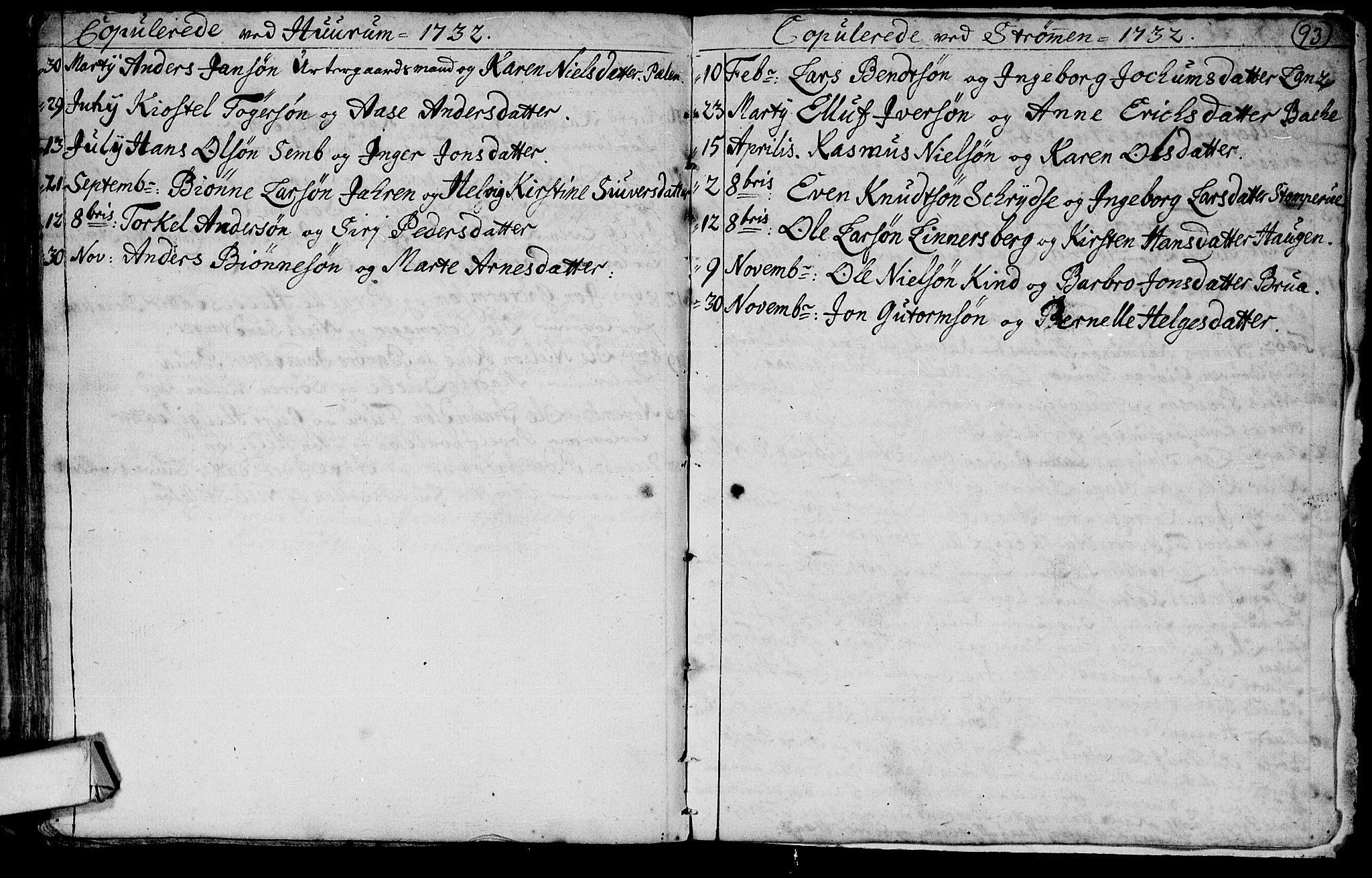 Hurum kirkebøker, SAKO/A-229/F/Fa/L0001: Ministerialbok nr. 1, 1715-1732, s. 93