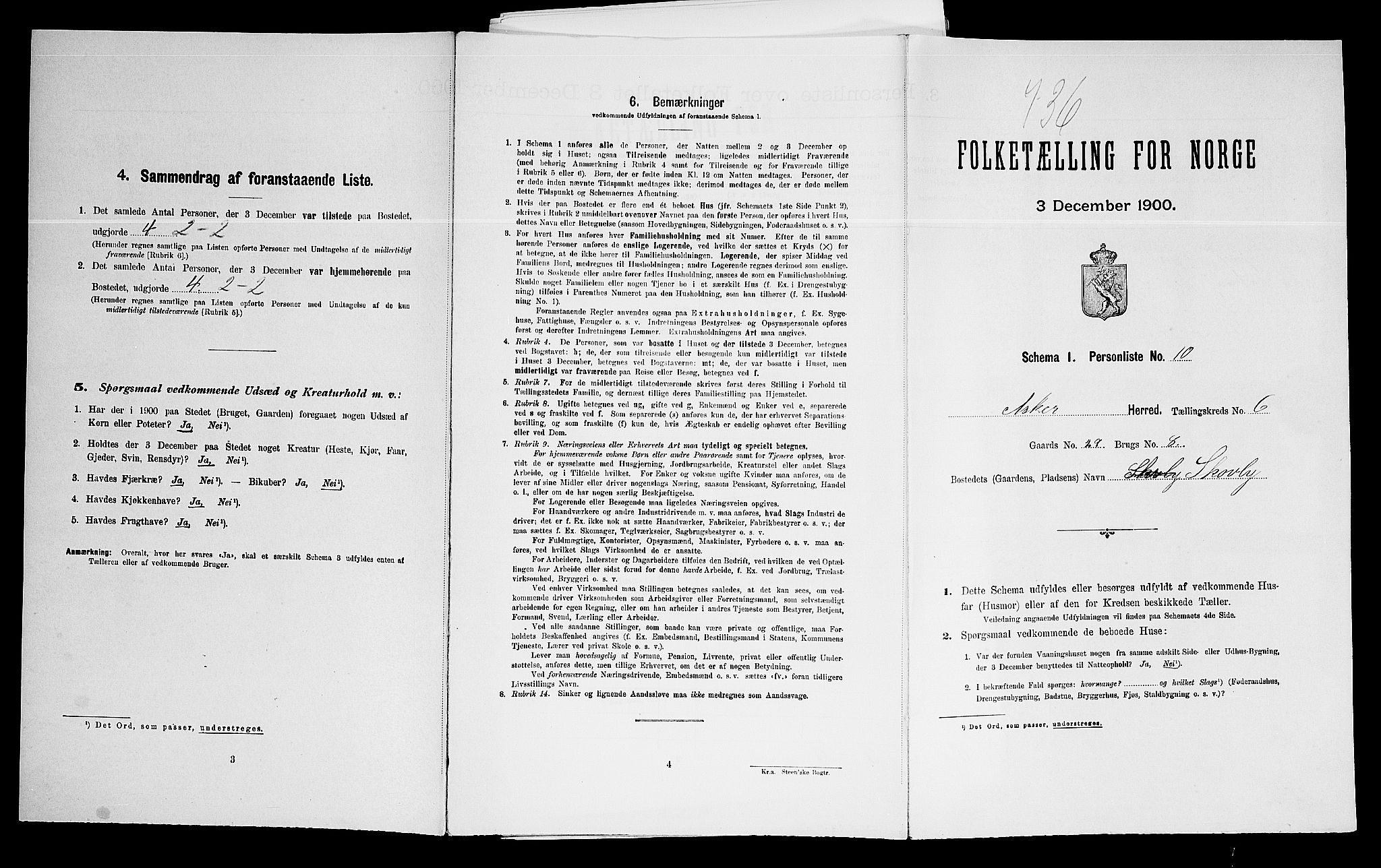 SAO, Folketelling 1900 for 0220 Asker herred, 1900, s. 339