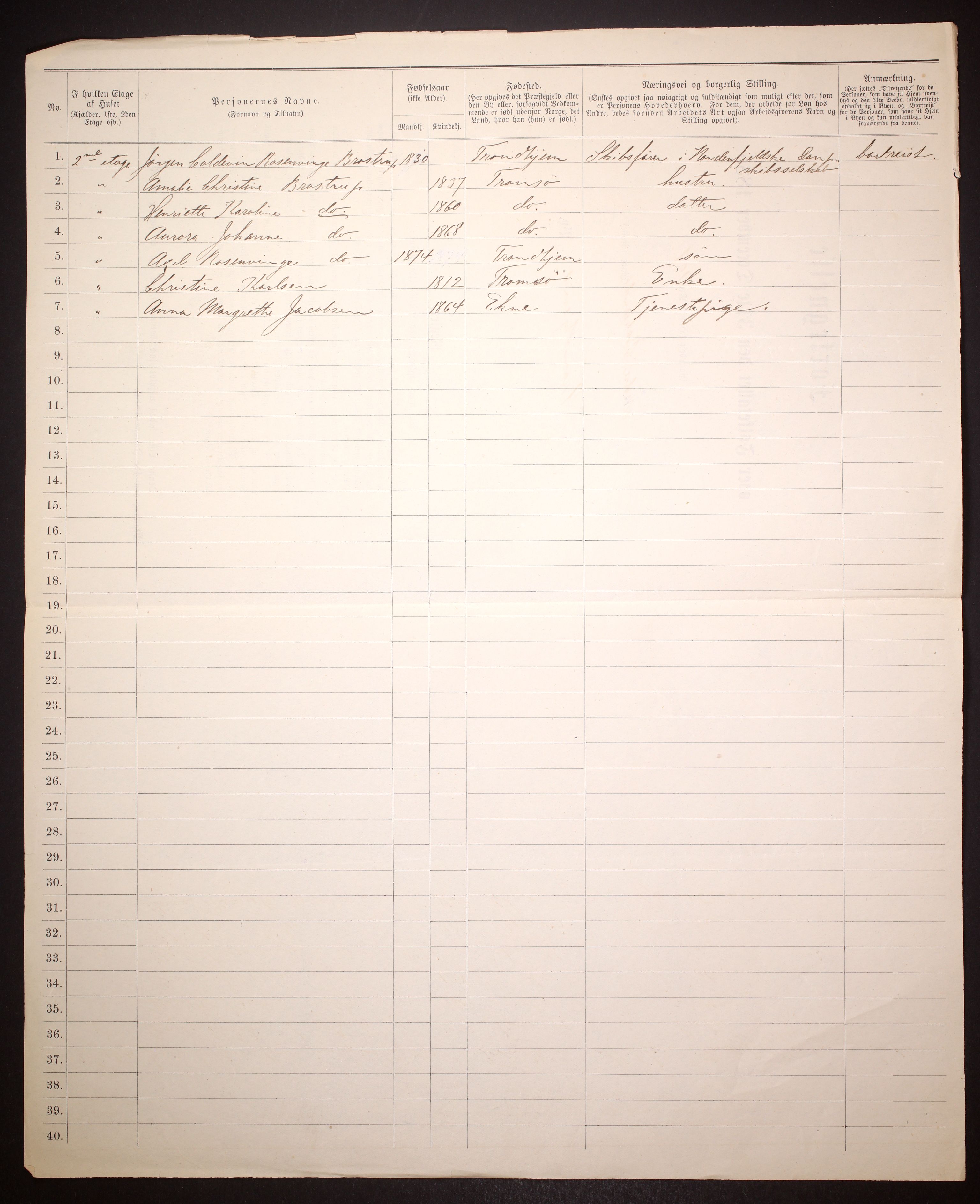 SAT, Folketelling 1885 for 1601 Trondheim kjøpstad, 1885, s. 2892
