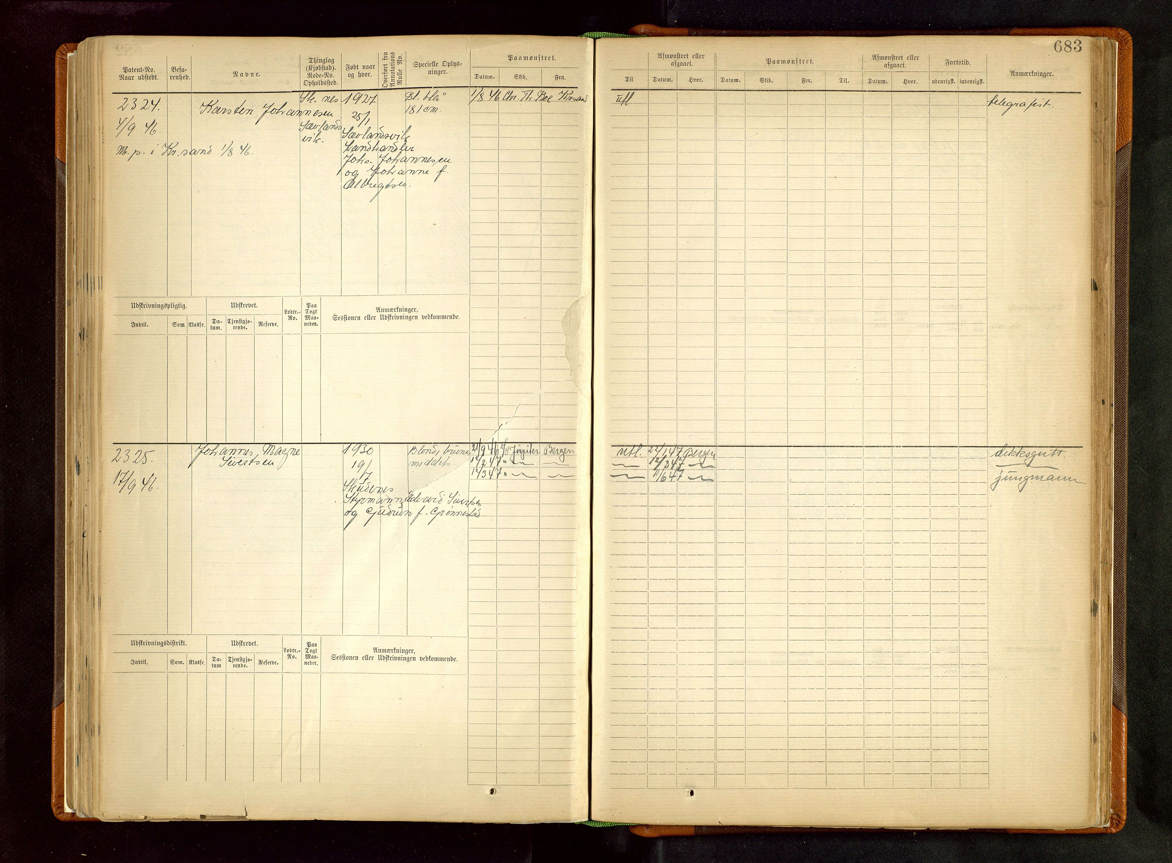 Haugesund sjømannskontor, AV/SAST-A-102007/F/Fb/Fbb/L0002: Sjøfartsrulle Skudenes kretsnr. 959-2439, 1860-1948, s. 683