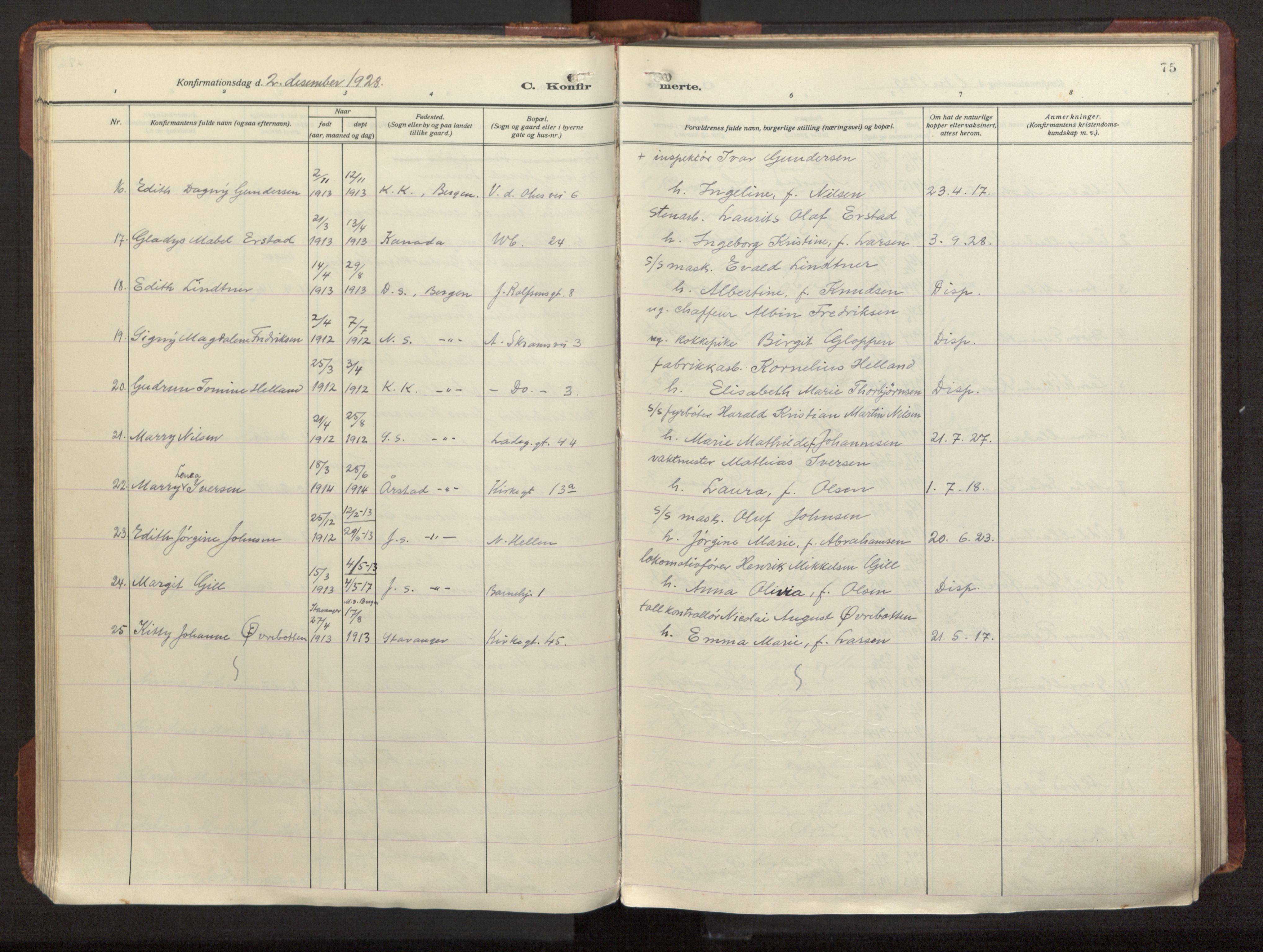 Sandviken Sokneprestembete, AV/SAB-A-77601/H/Ha/L0013: Ministerialbok nr. C 4, 1926-1943, s. 75