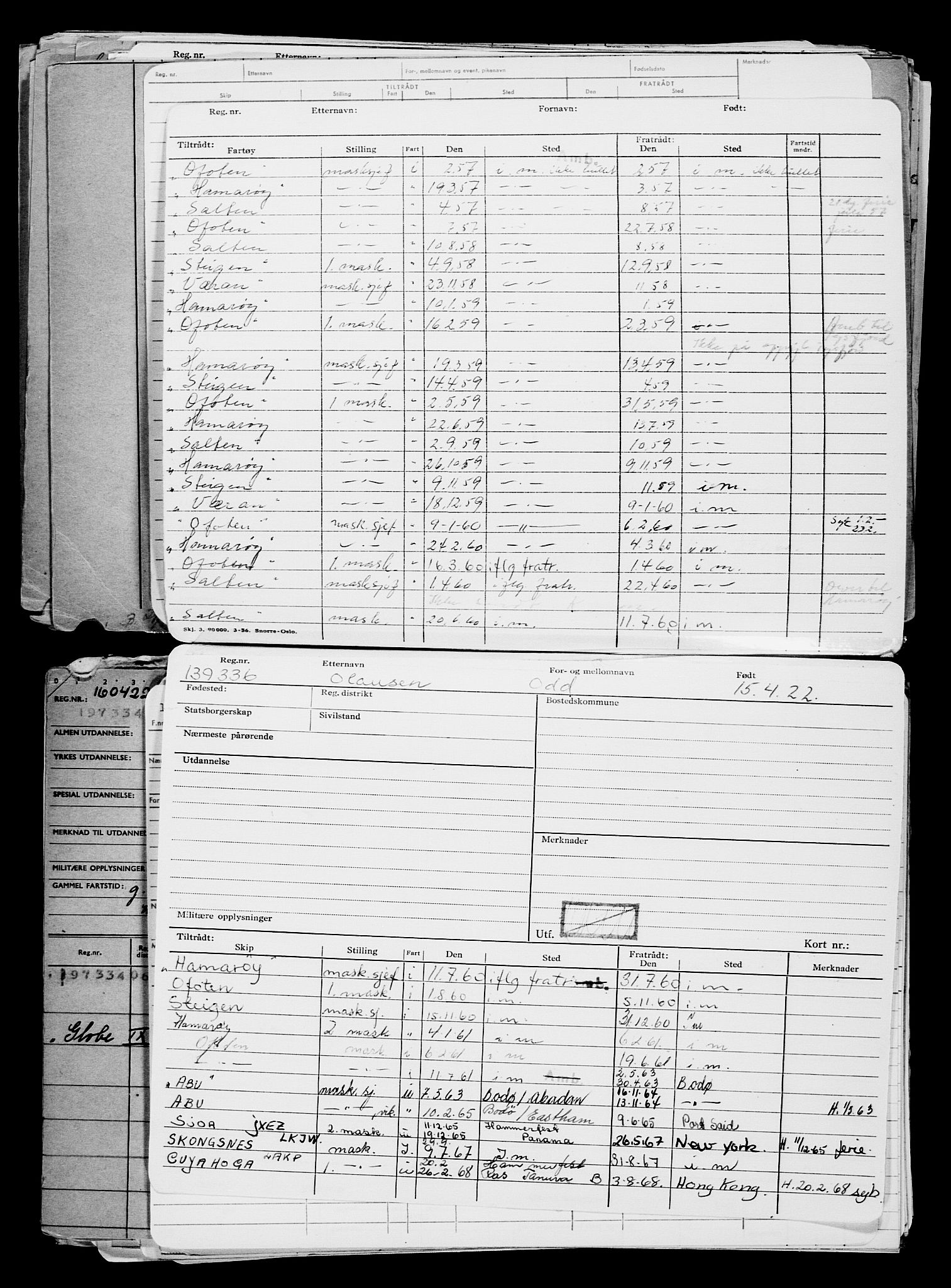 Direktoratet for sjømenn, AV/RA-S-3545/G/Gb/L0205: Hovedkort, 1922, s. 404