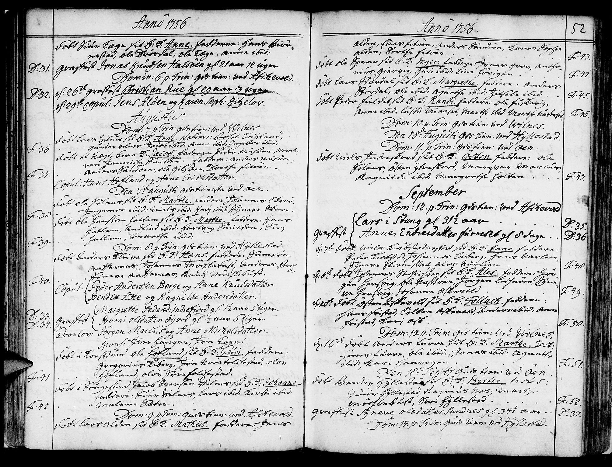 Askvoll sokneprestembete, AV/SAB-A-79501/H/Haa/Haaa/L0008: Ministerialbok nr. A 8, 1749-1775, s. 52