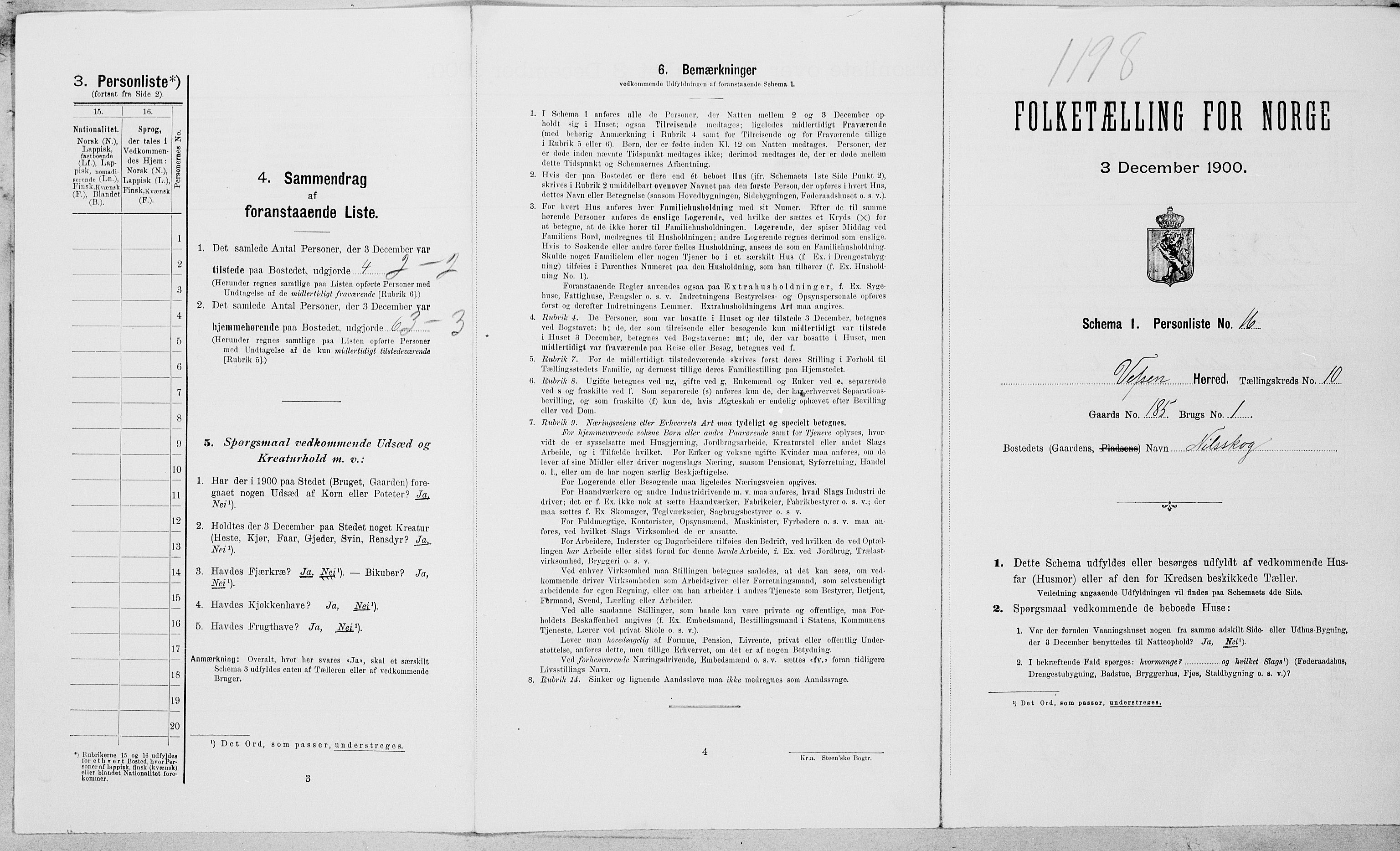 SAT, Folketelling 1900 for 1824 Vefsn herred, 1900, s. 909