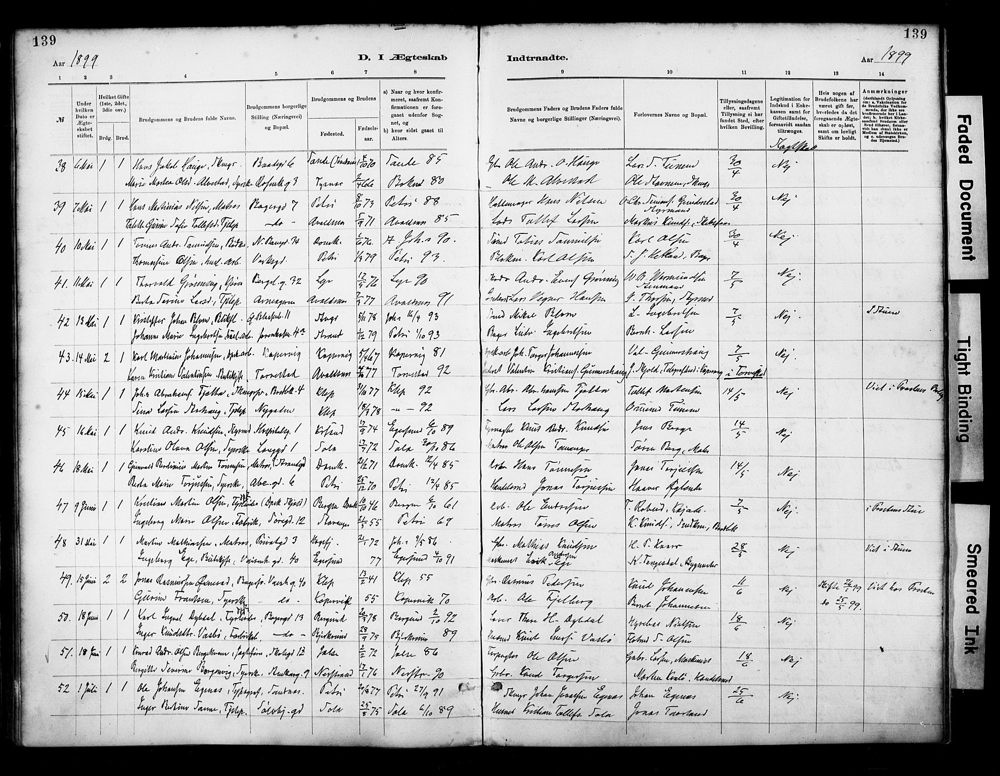 St. Petri sokneprestkontor, AV/SAST-A-101813/001/30/30BA/L0018: Ministerialbok nr. A 19, 1879-1900, s. 139