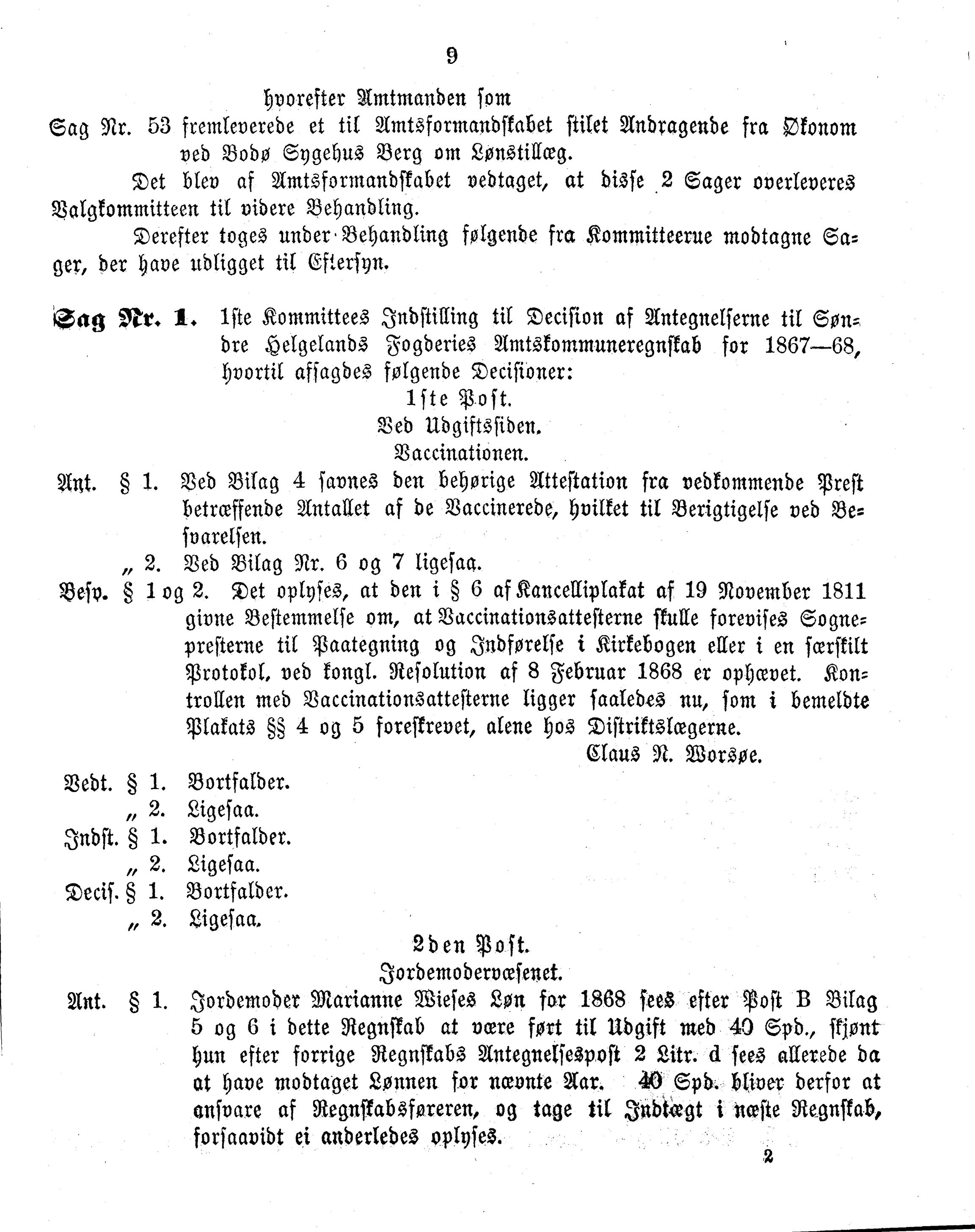 Nordland Fylkeskommune. Fylkestinget, AIN/NFK-17/176/A/Ac/L0006: Fylkestingsforhandlinger 1870, 1870