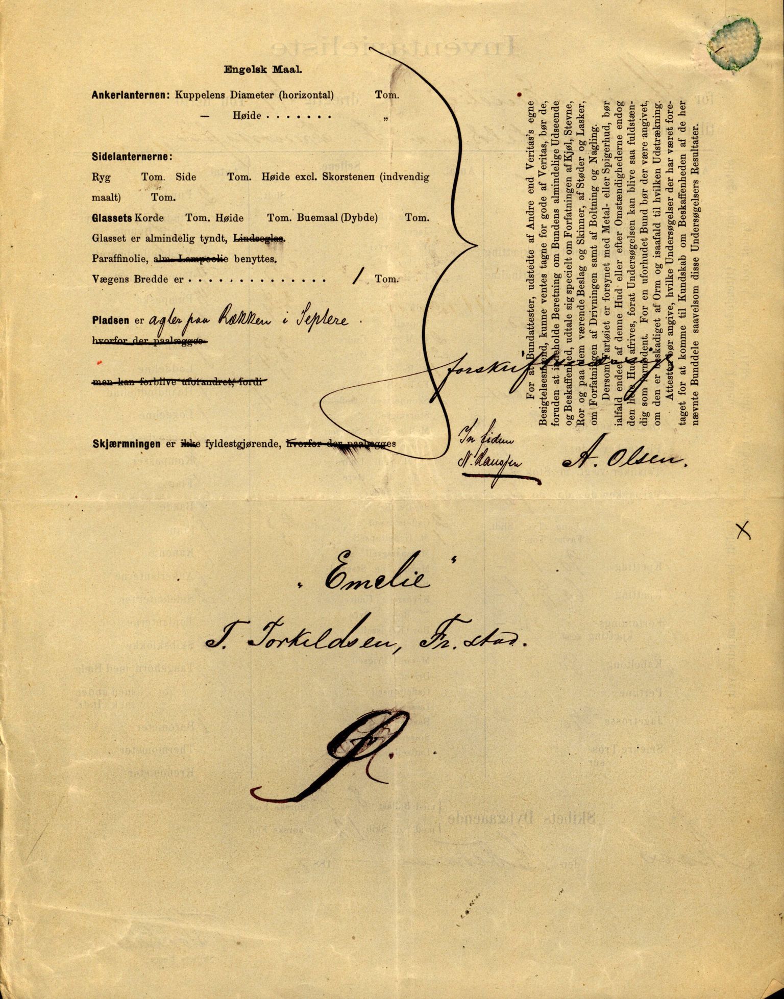Pa 63 - Østlandske skibsassuranceforening, VEMU/A-1079/G/Ga/L0020/0001: Havaridokumenter / Tellus, Telanak, Wilhelmine, 1887, s. 116